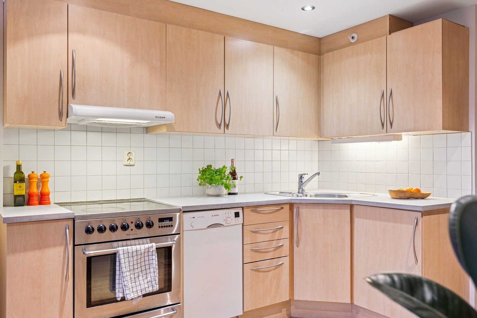 Komfyr og vaskemaskin følger leiligheten. Galleribilde