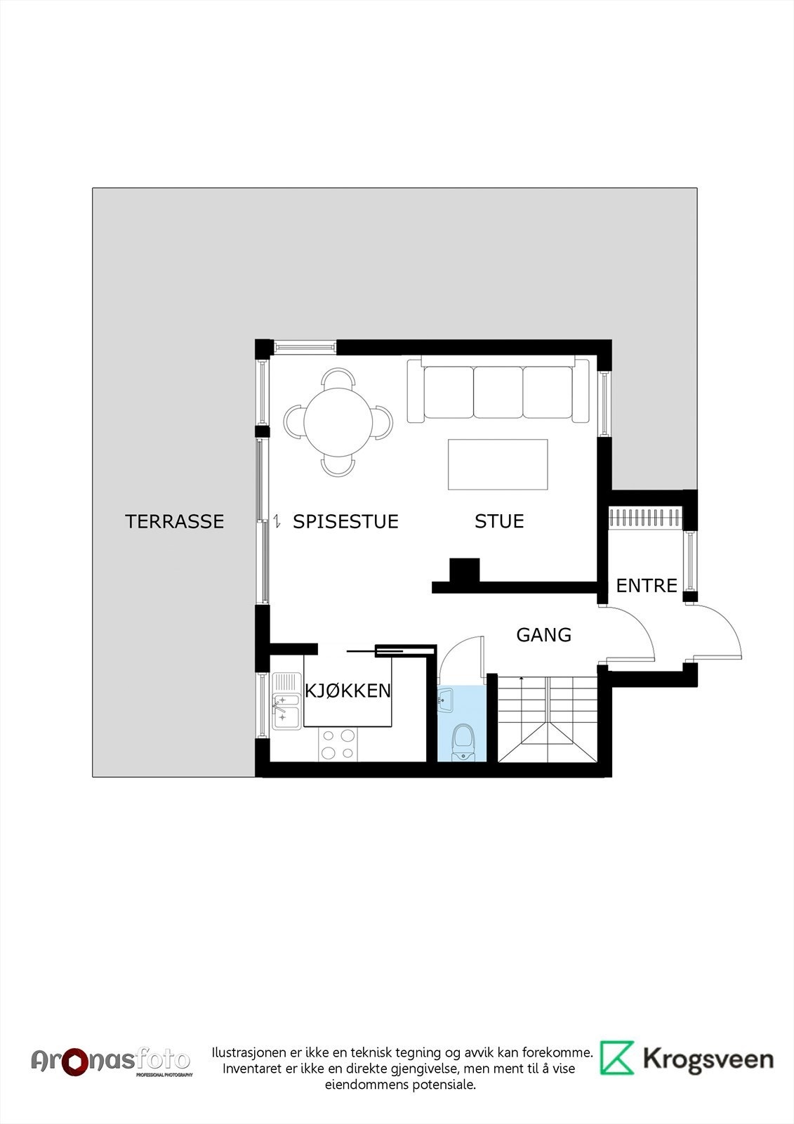 Plantegning 1. etasje Galleribilde
