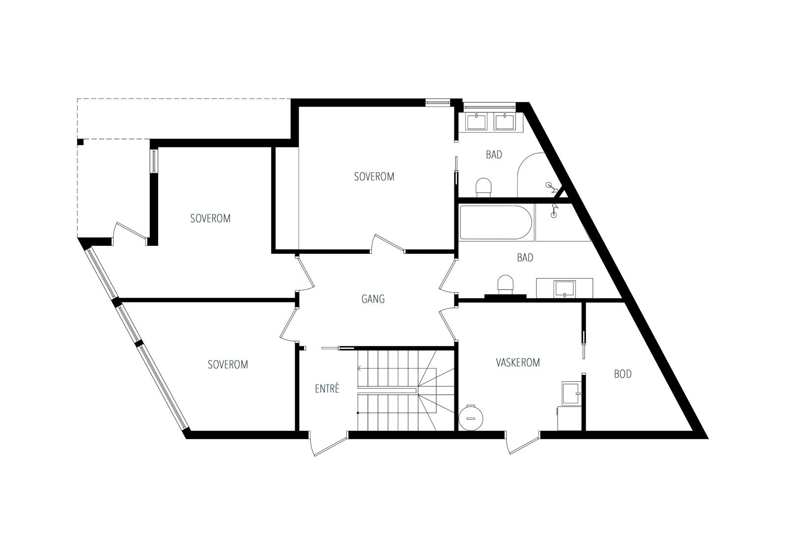 Plantegning første etasje. Galleribilde