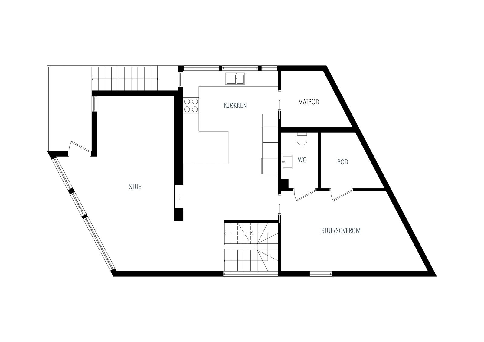 Plantegning andre etasje. Galleribilde