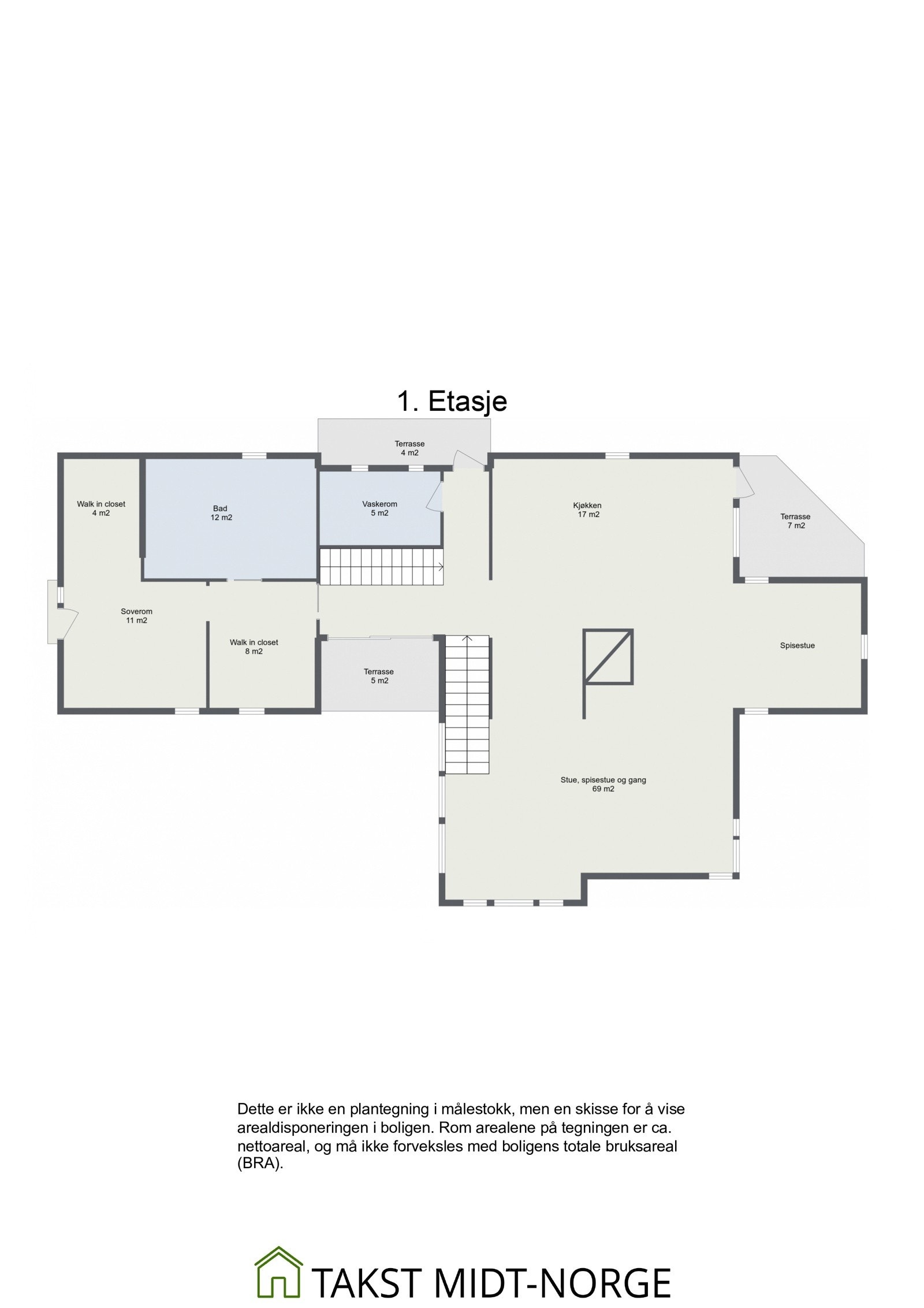 Planskisse 1. etasje. Galleribilde