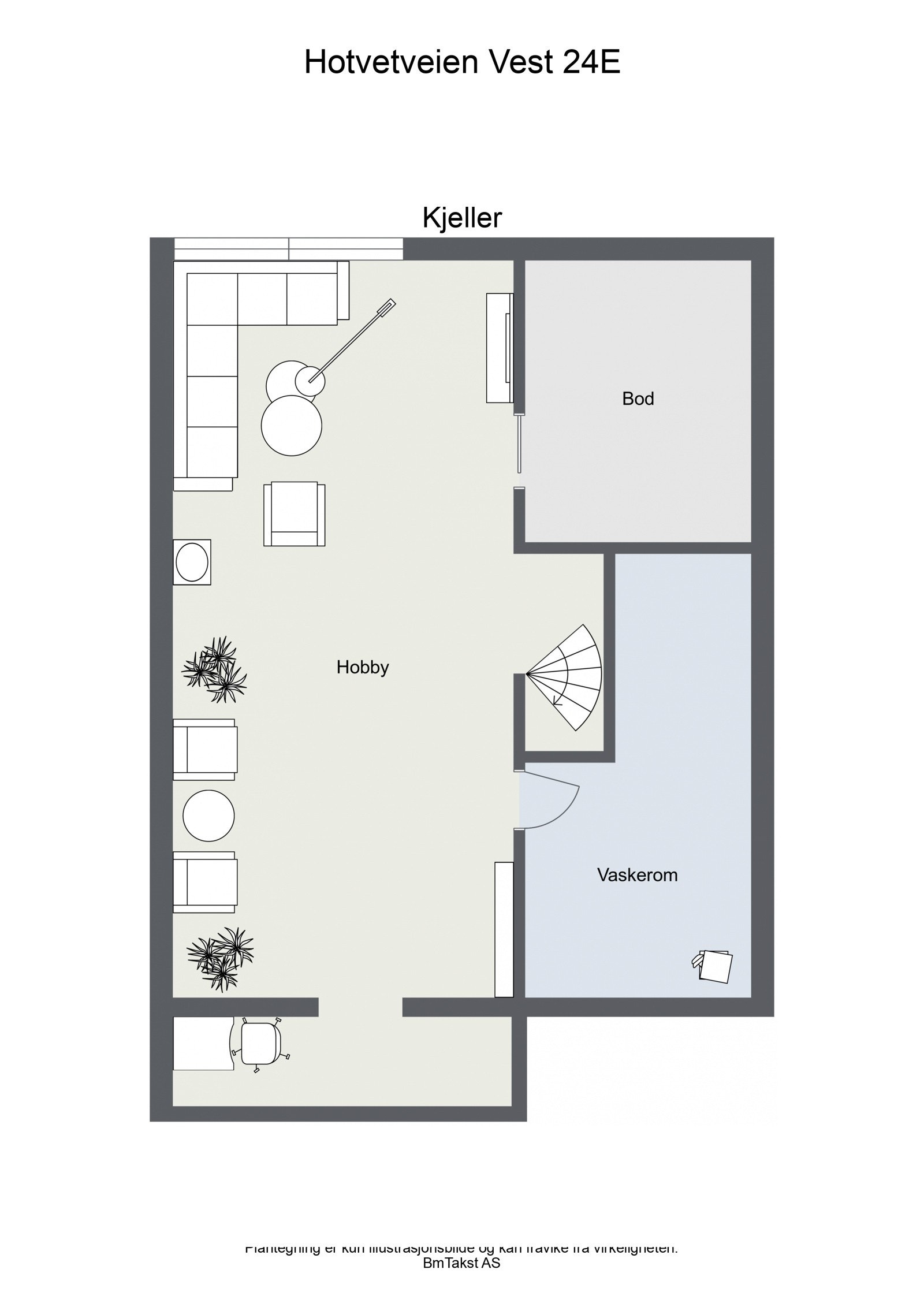 Plantegning kjeller. Galleribilde