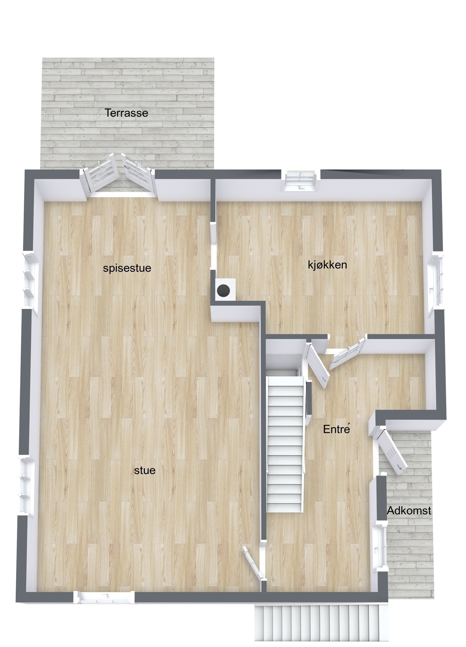 Plantegning 1. etasje Galleribilde