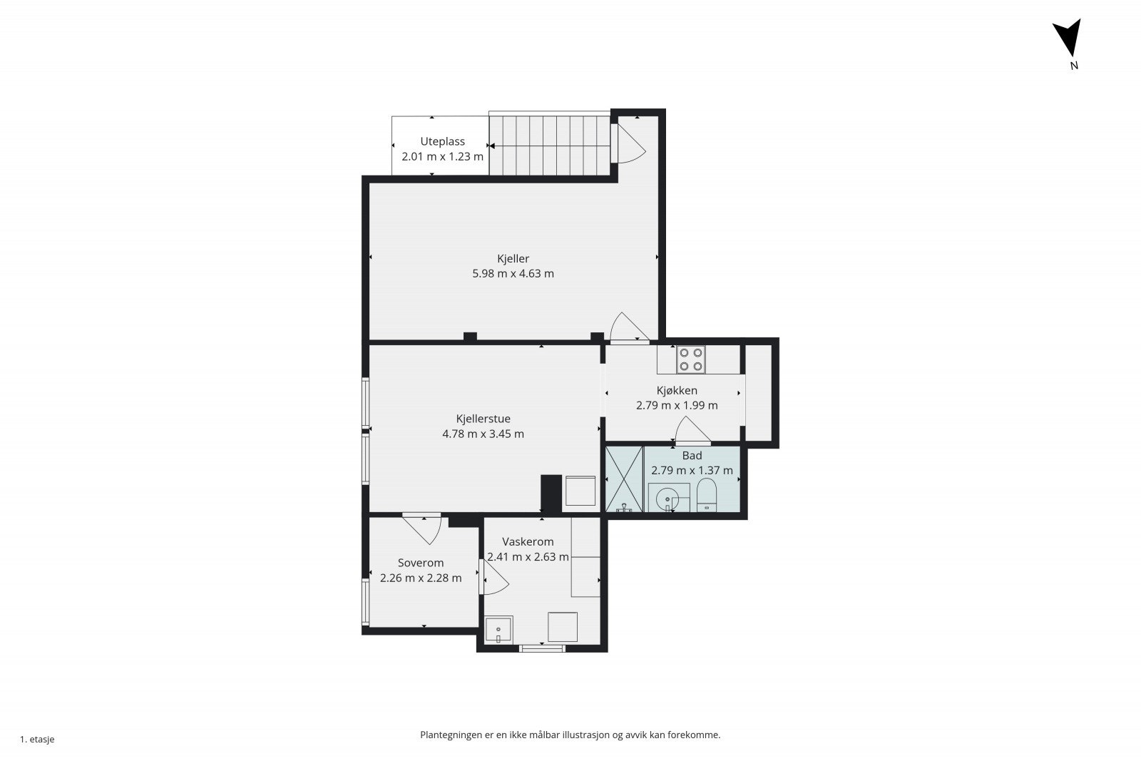 Plantegning utleiedel Galleribilde