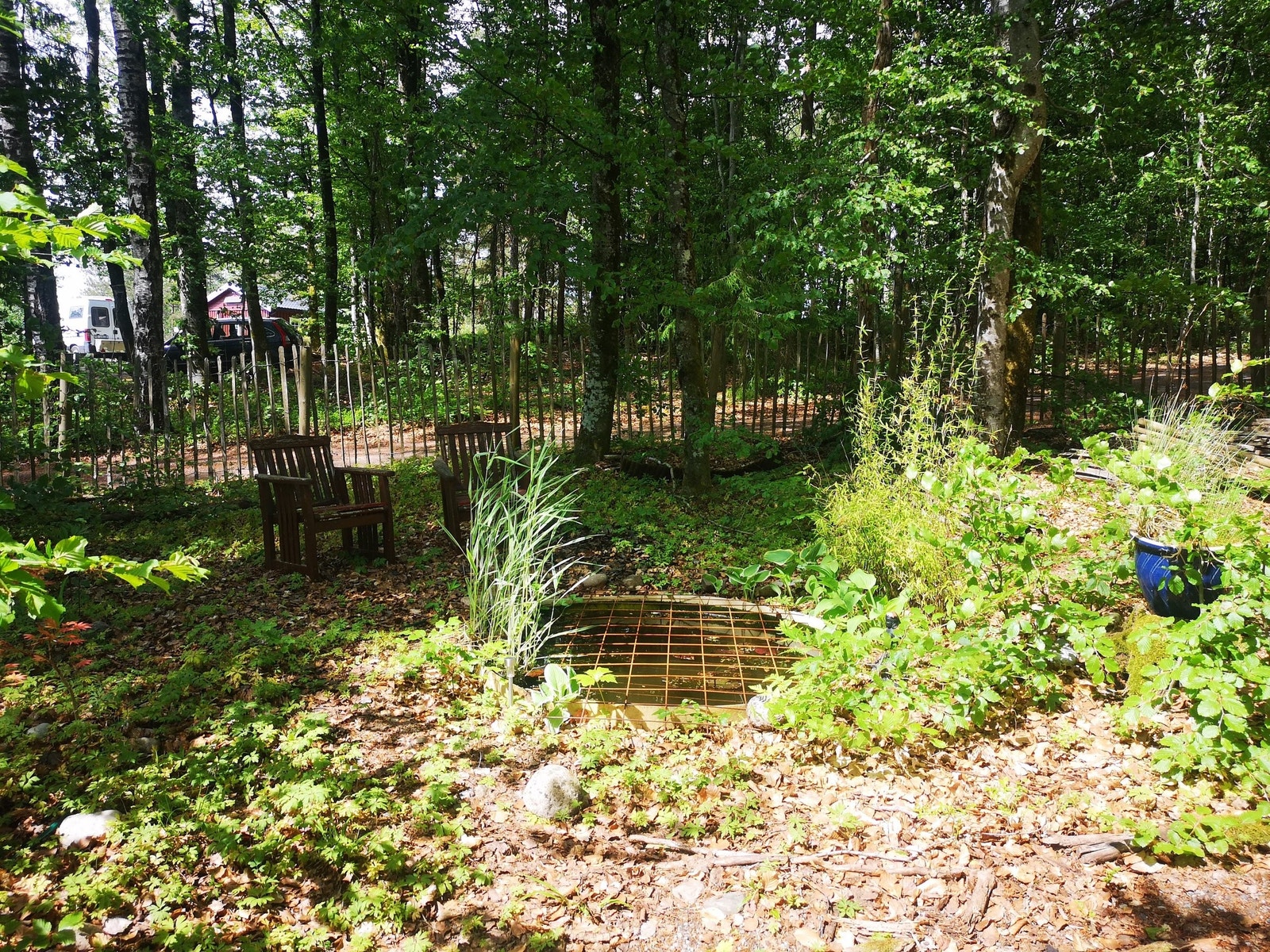 Sitteplass ved dammen Galleribilde