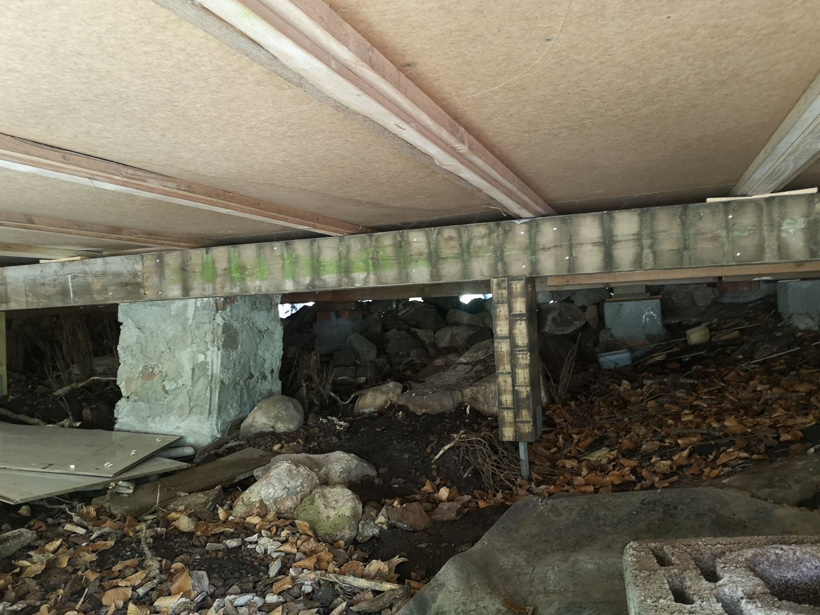 Satt inn ekstra bæring midt under hytten Galleribilde