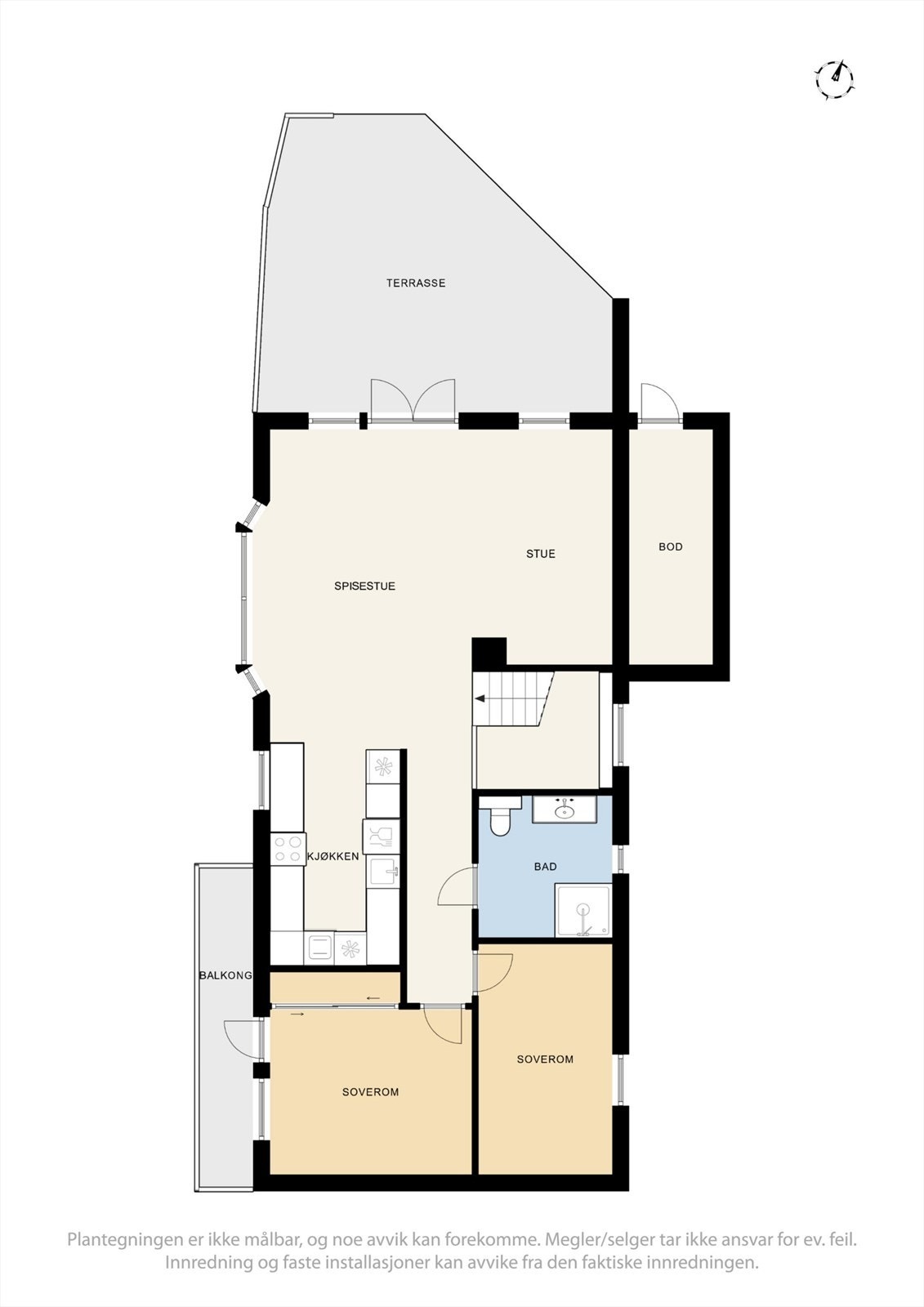 Plantegning hovedetasje. Galleribilde