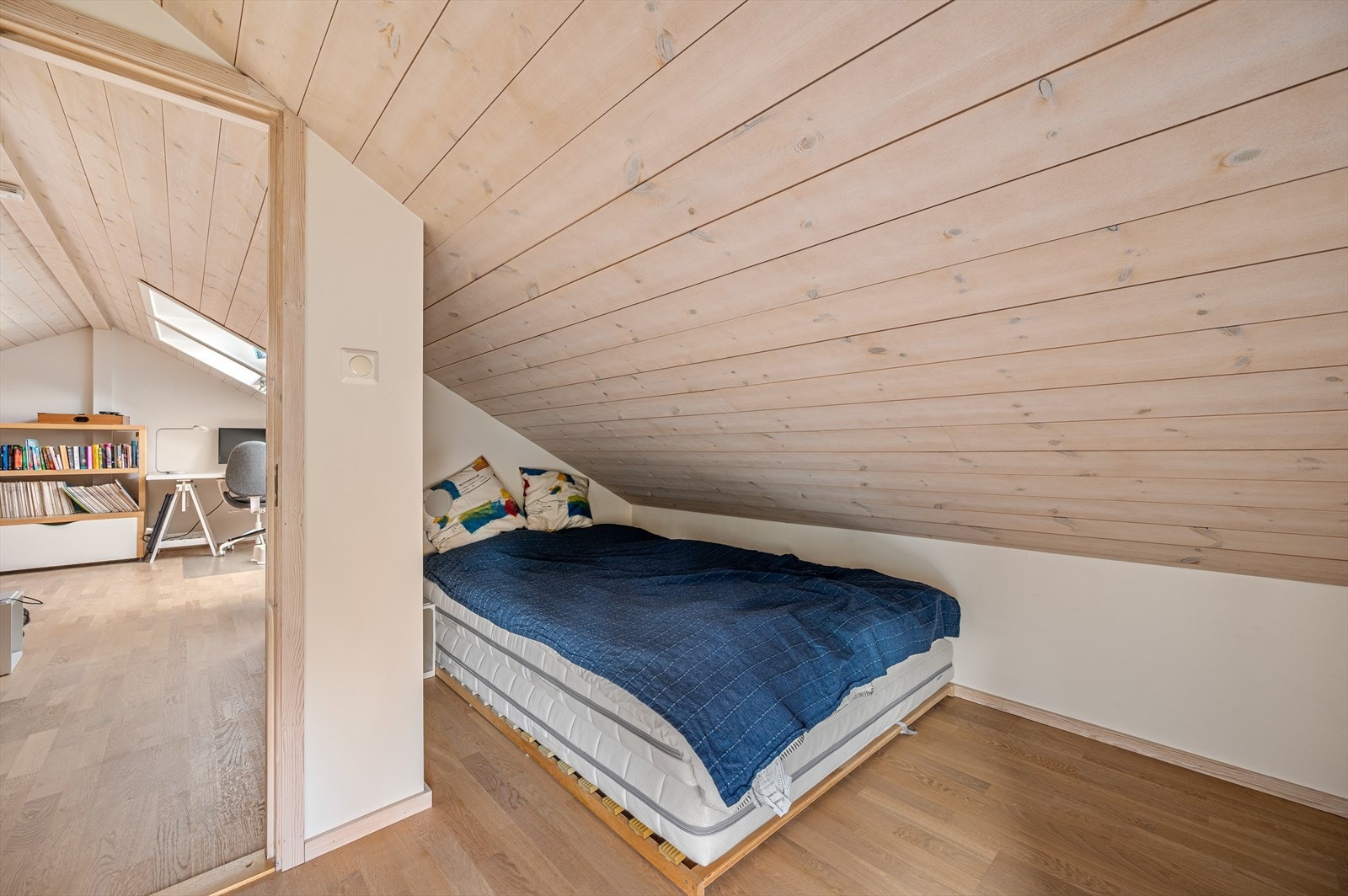Soverom på loft er ikke målerverdig grunnet takhøyde. Galleribilde