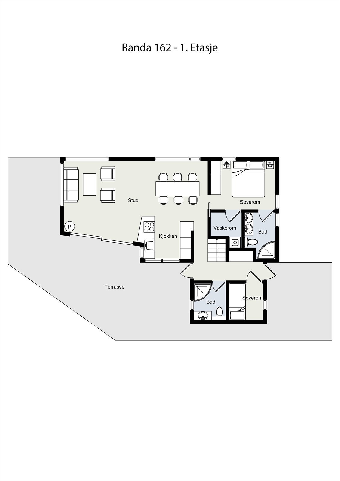 Plantegning, 1.etasje Galleribilde