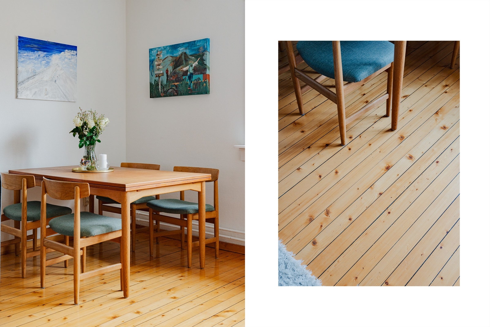 Leiligheten har originale tregulv som har blitt slipt og er godt ivaretatt. Galleribilde