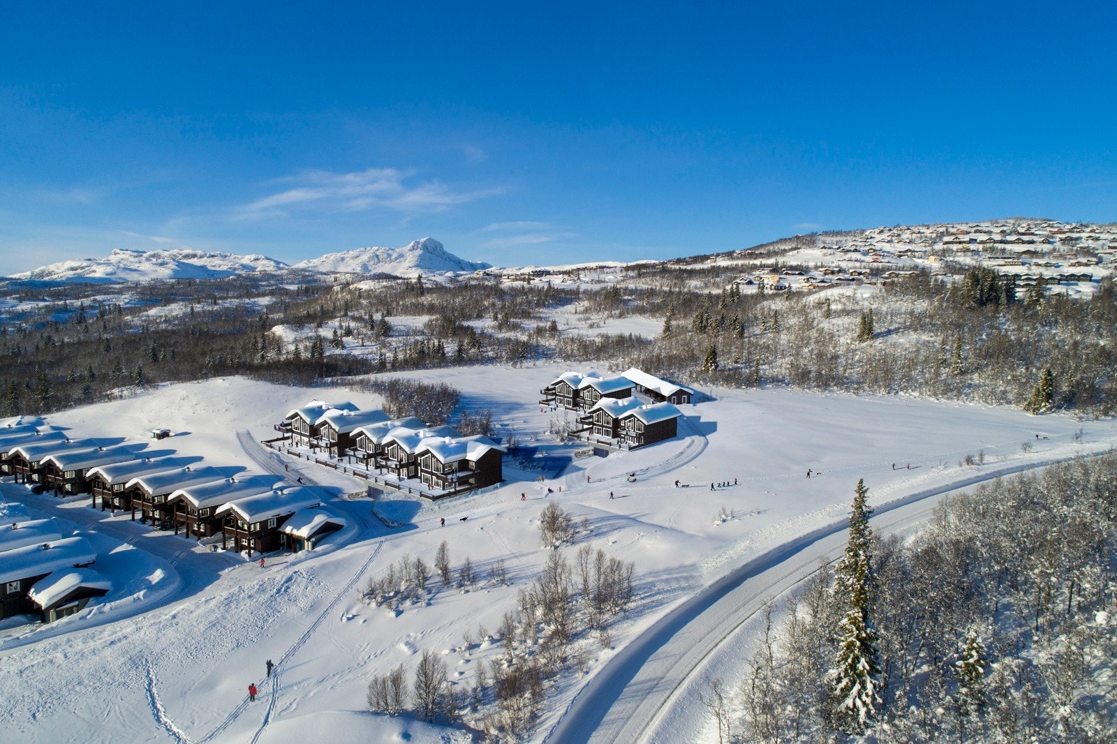 Illustrasjonsbilde av ferdig byggetrinn vinter, med Bitihorn i bakgrunnen Galleribilde