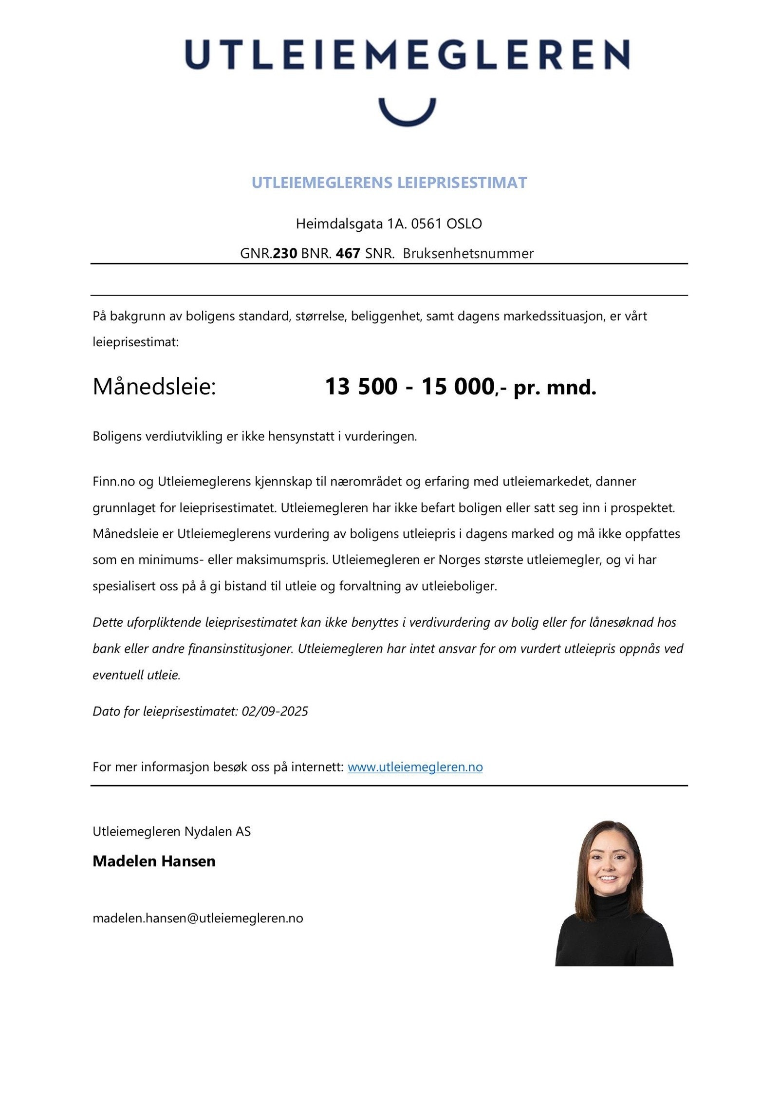 Utleievurdering hybel. Galleribilde