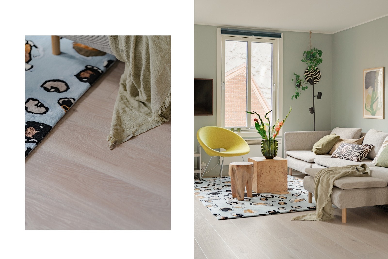 Boligen har gjennomgående delikate overflater og fargevalg Galleribilde