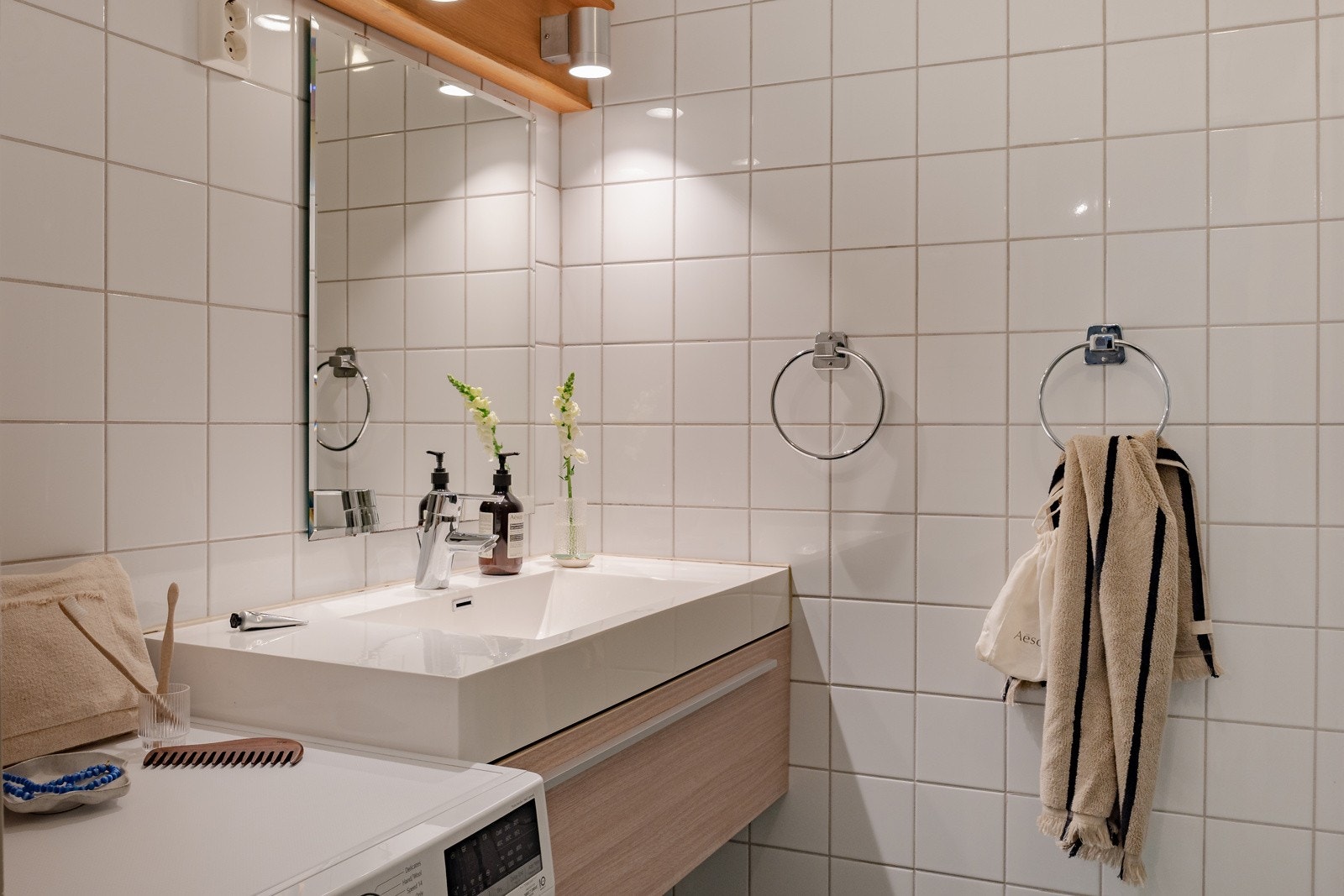 Flislagt baderom med varmekabler Galleribilde