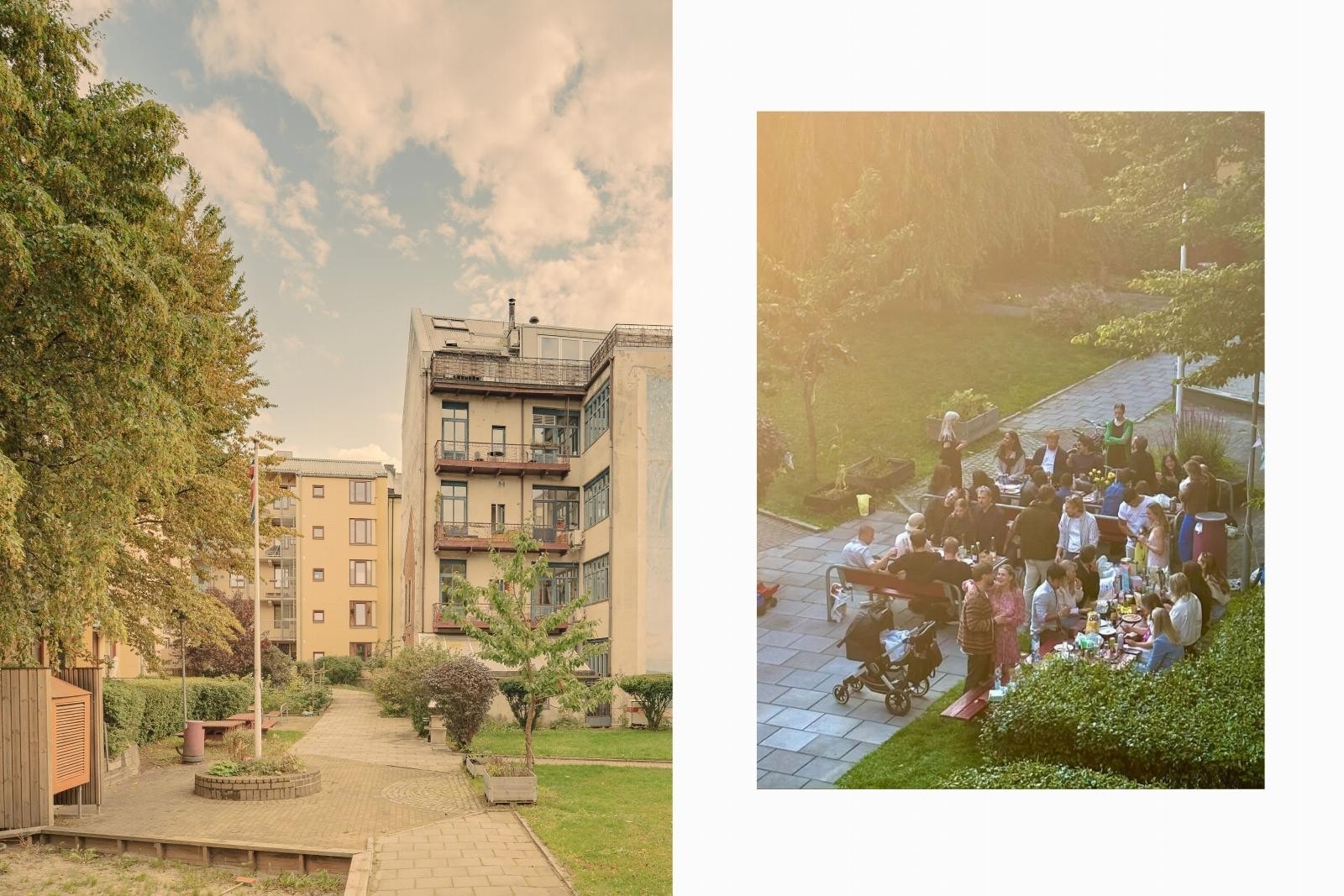 Borettslaget har blant annet årlige sommerfester samt at det er gode muligheter for rolige middager ute Galleribilde