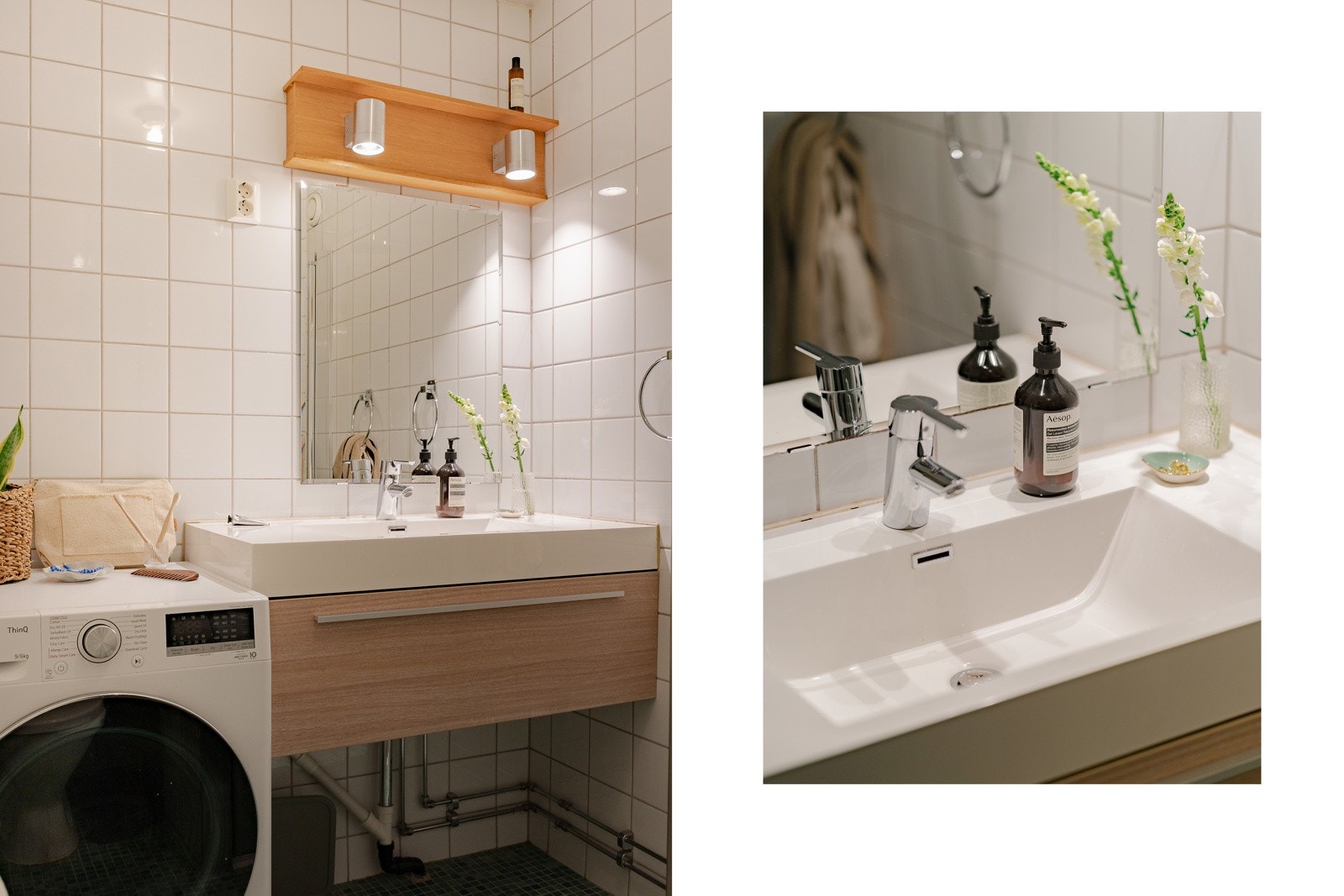 Det er opplegg for vaskemaskin på baderommet Galleribilde