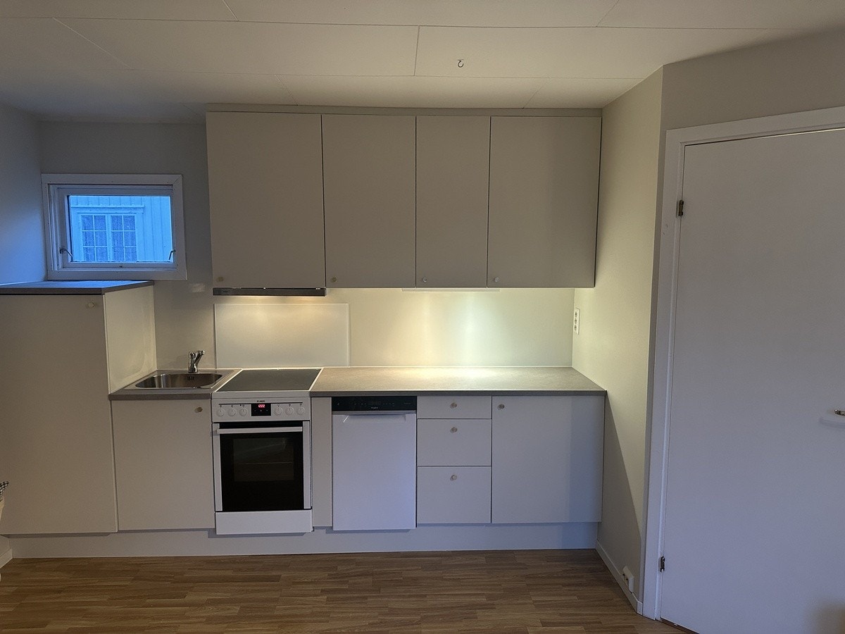 Kjøkken med alle hvitevarer Galleribilde