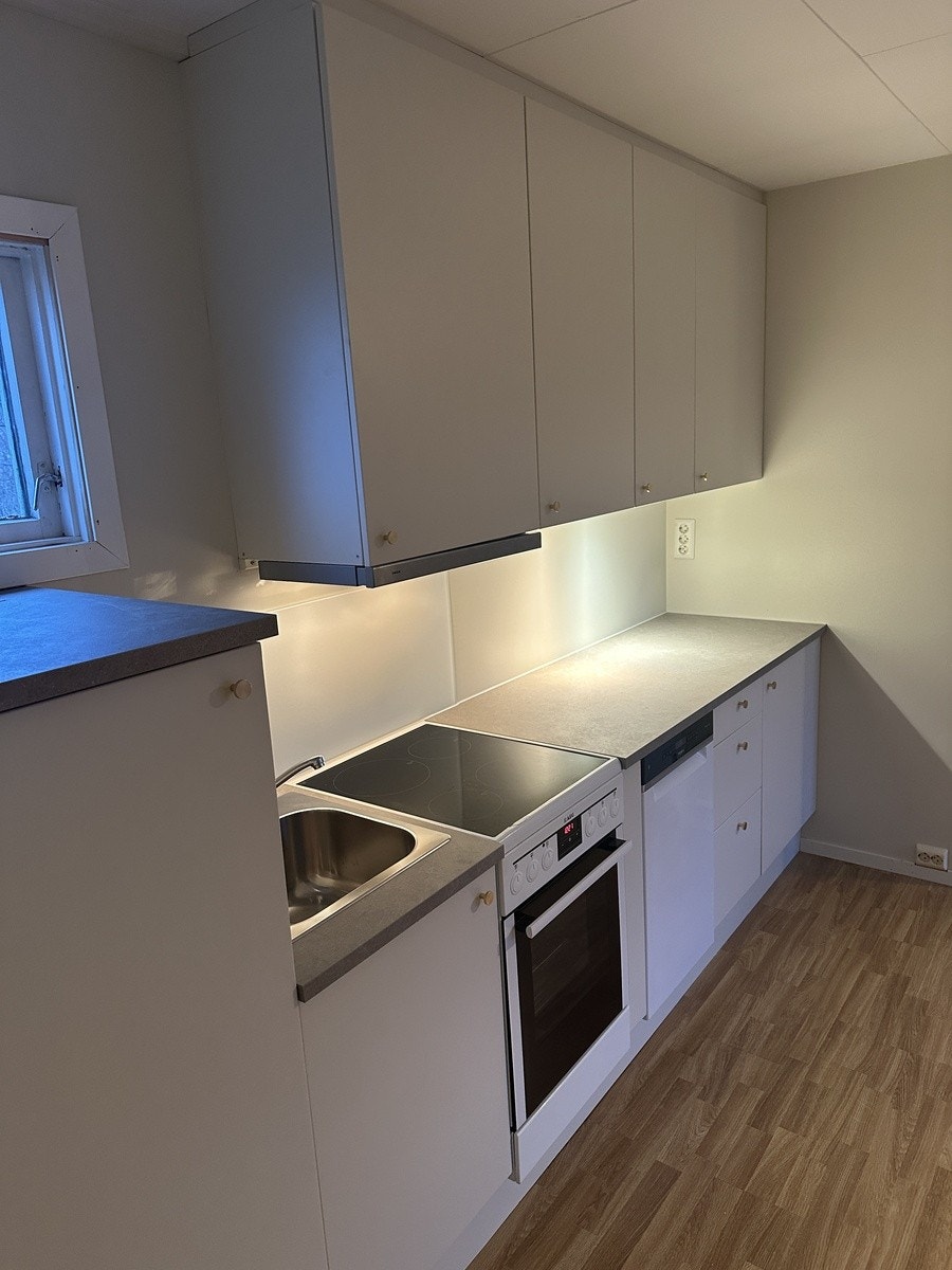 Kjøkken med alle hvitevarer Galleribilde