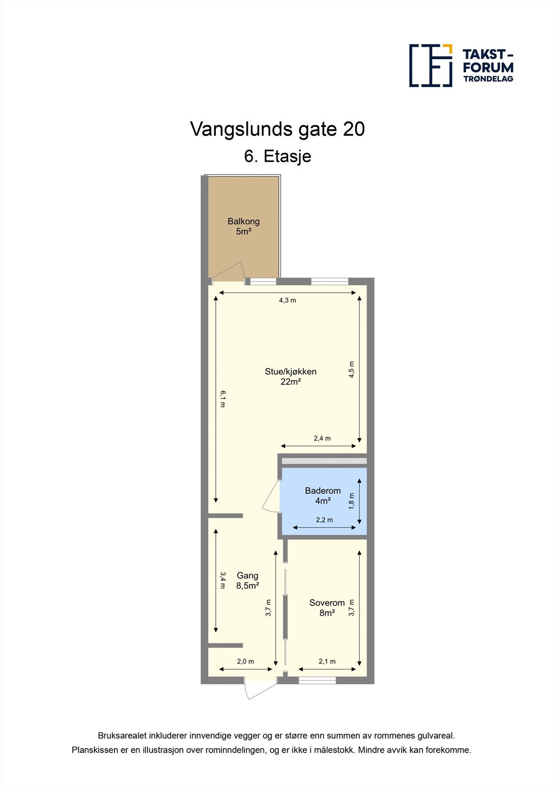 Plantegning 6. etasje Galleribilde