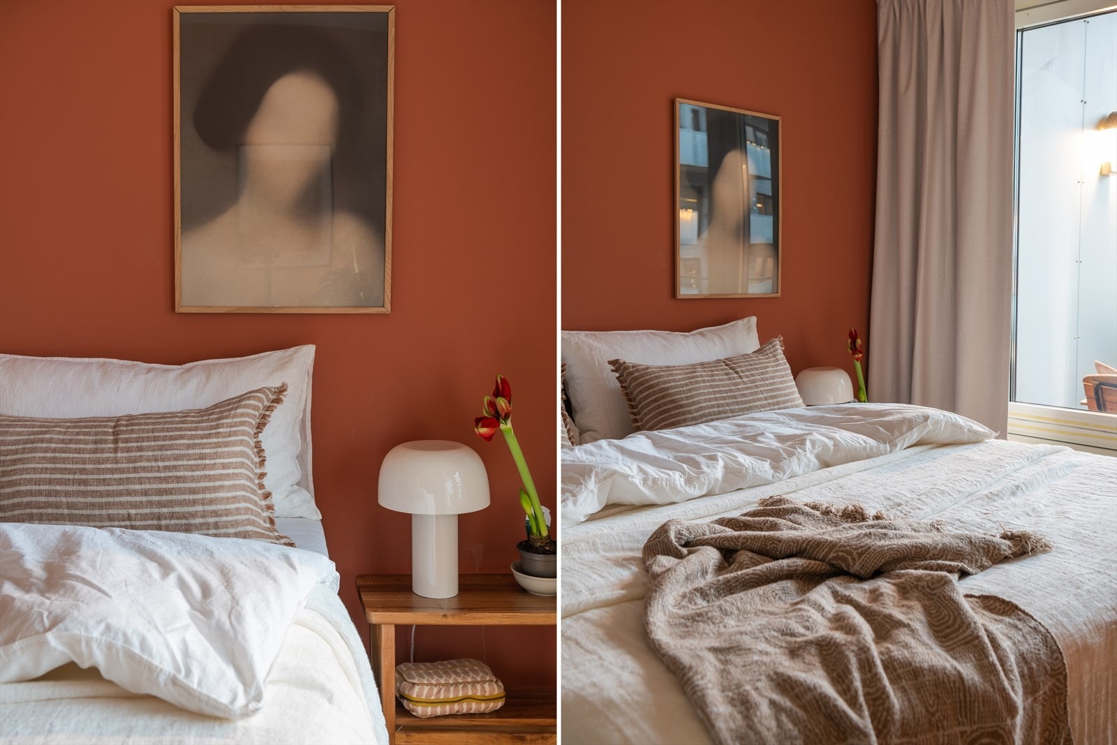 Soverommet er også malt i samme tidsriktige og delikate fargetoner. Galleribilde