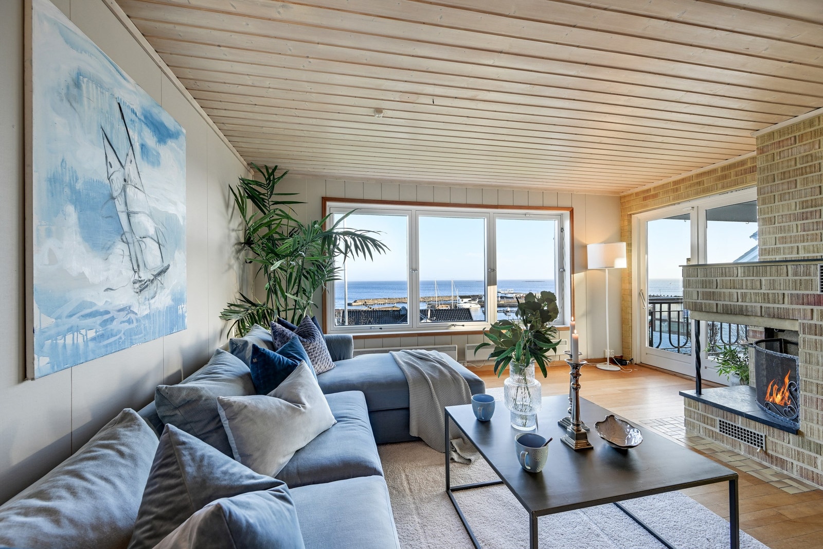 Stue med peis Galleribilde