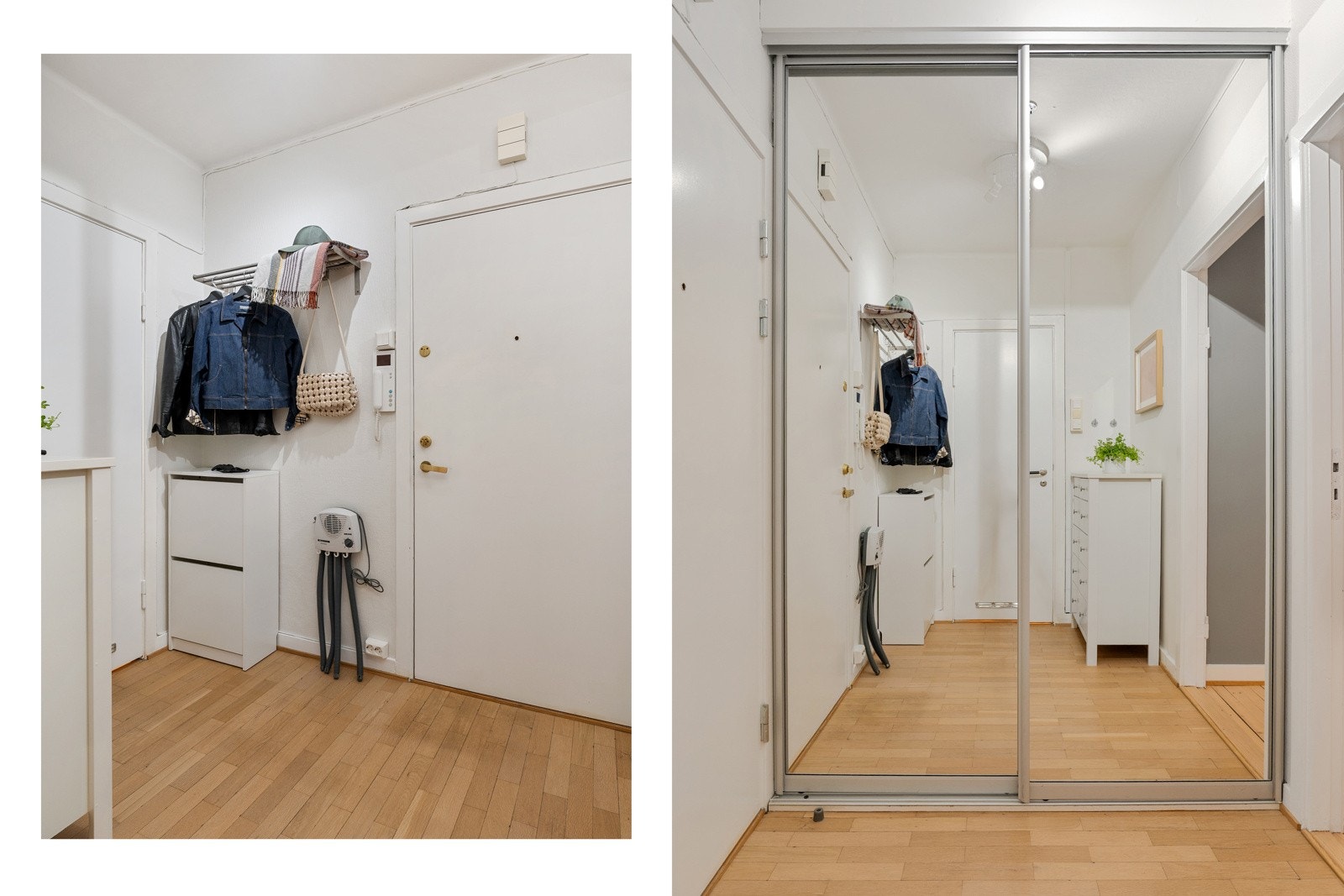 Stor skyvedørsgarderobe i gangen Galleribilde