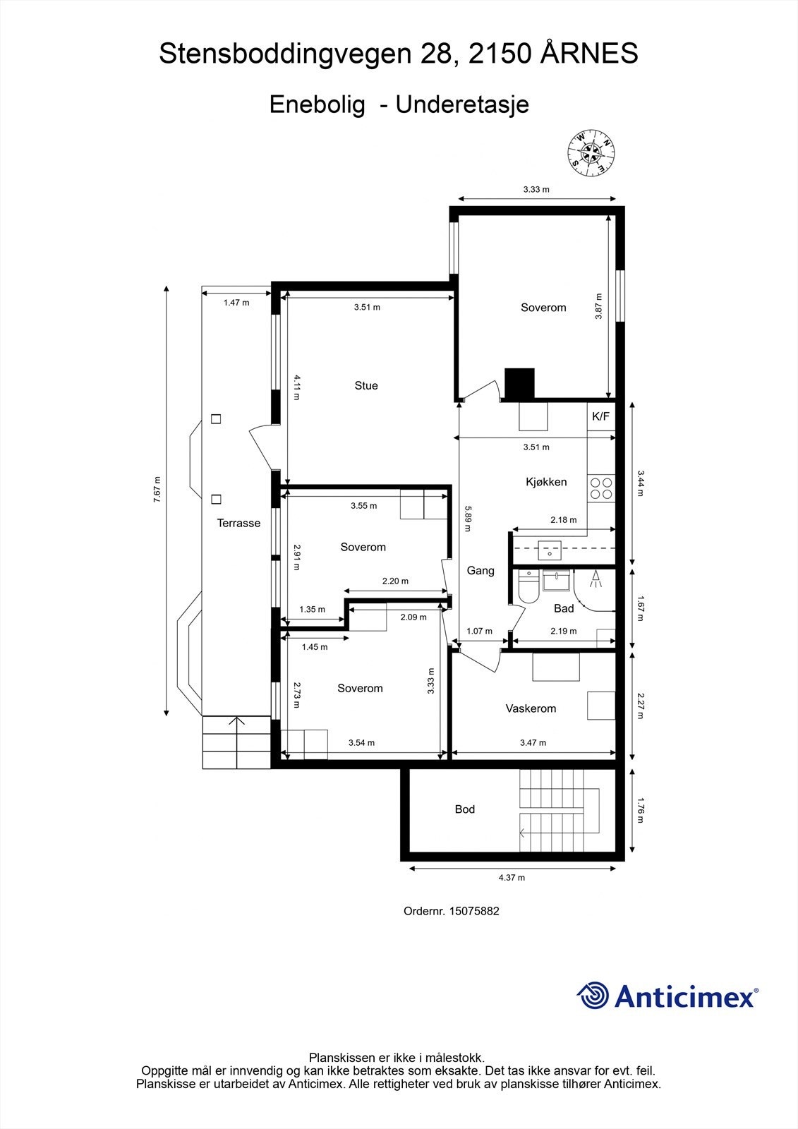 Plantegning - utleiedelen. Galleribilde
