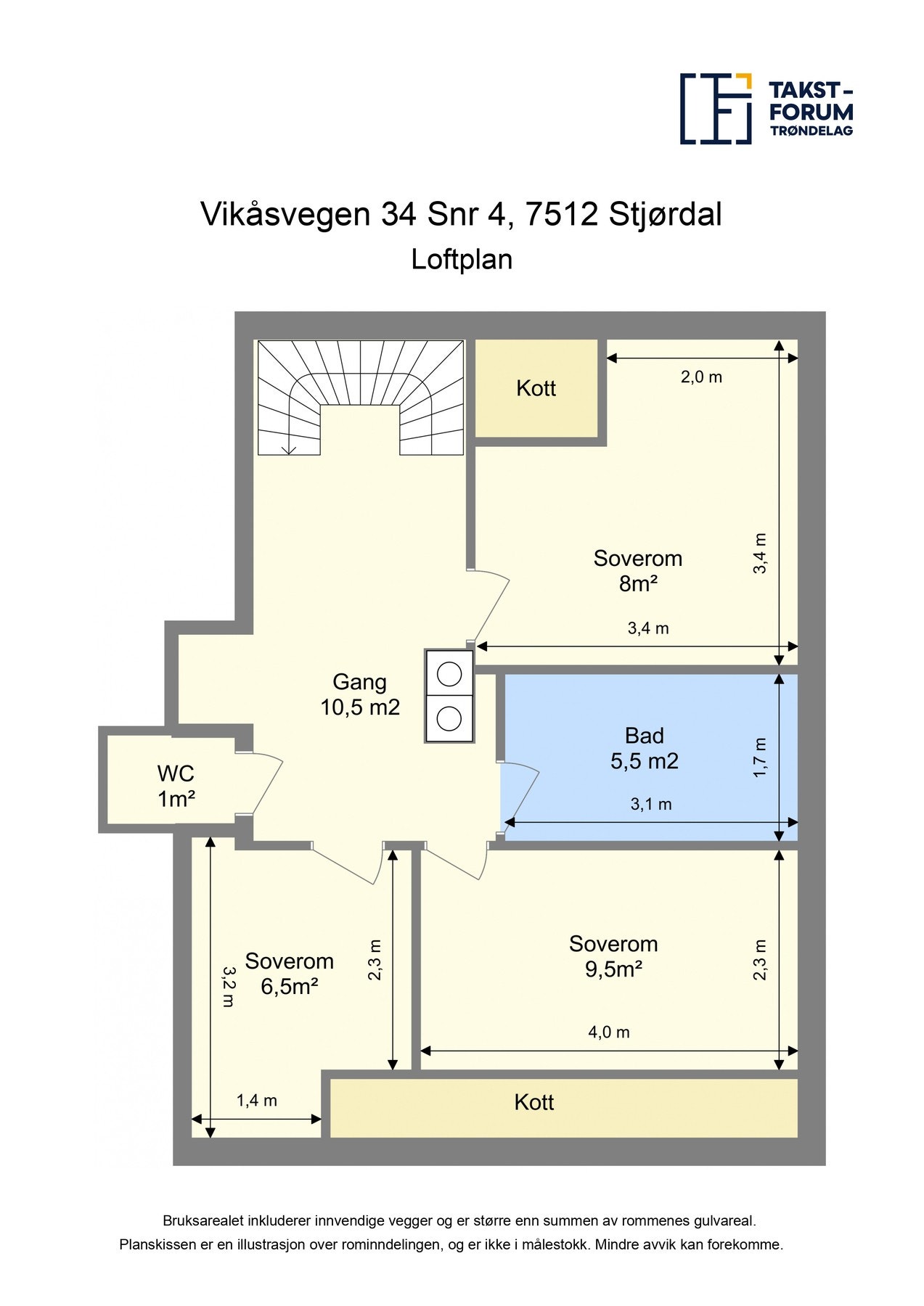 Plantegning loft. Galleribilde