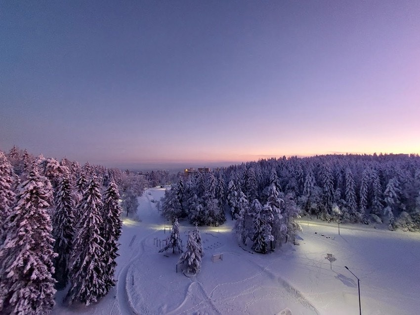 Privat foto: Utsikt vinter ettermiddag Galleribilde