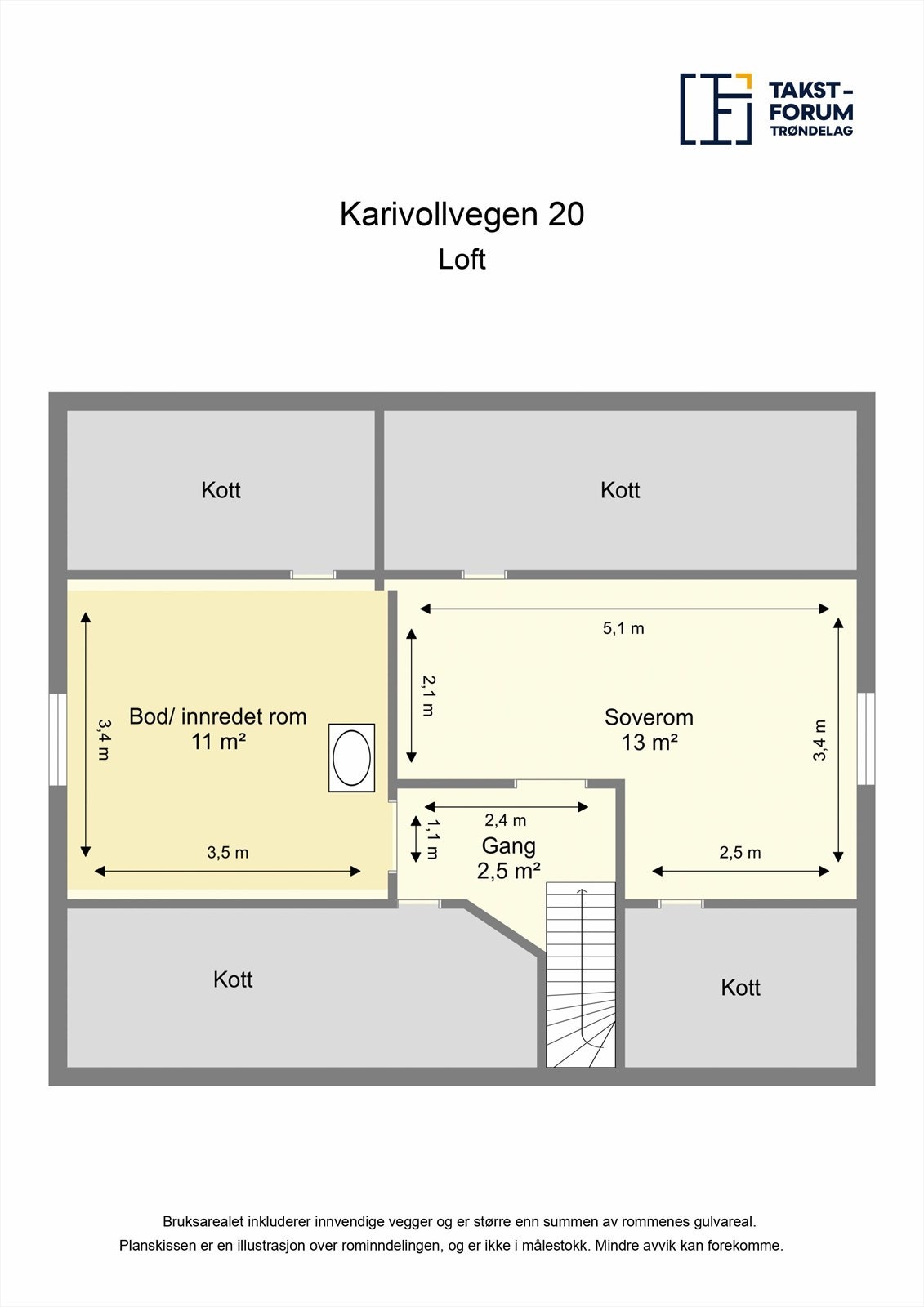 Planskisse - loft Galleribilde