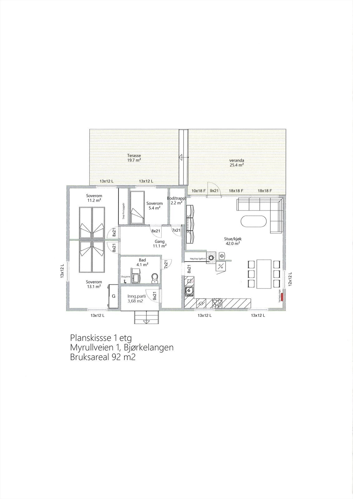 Planskisse 1. etasje. Galleribilde