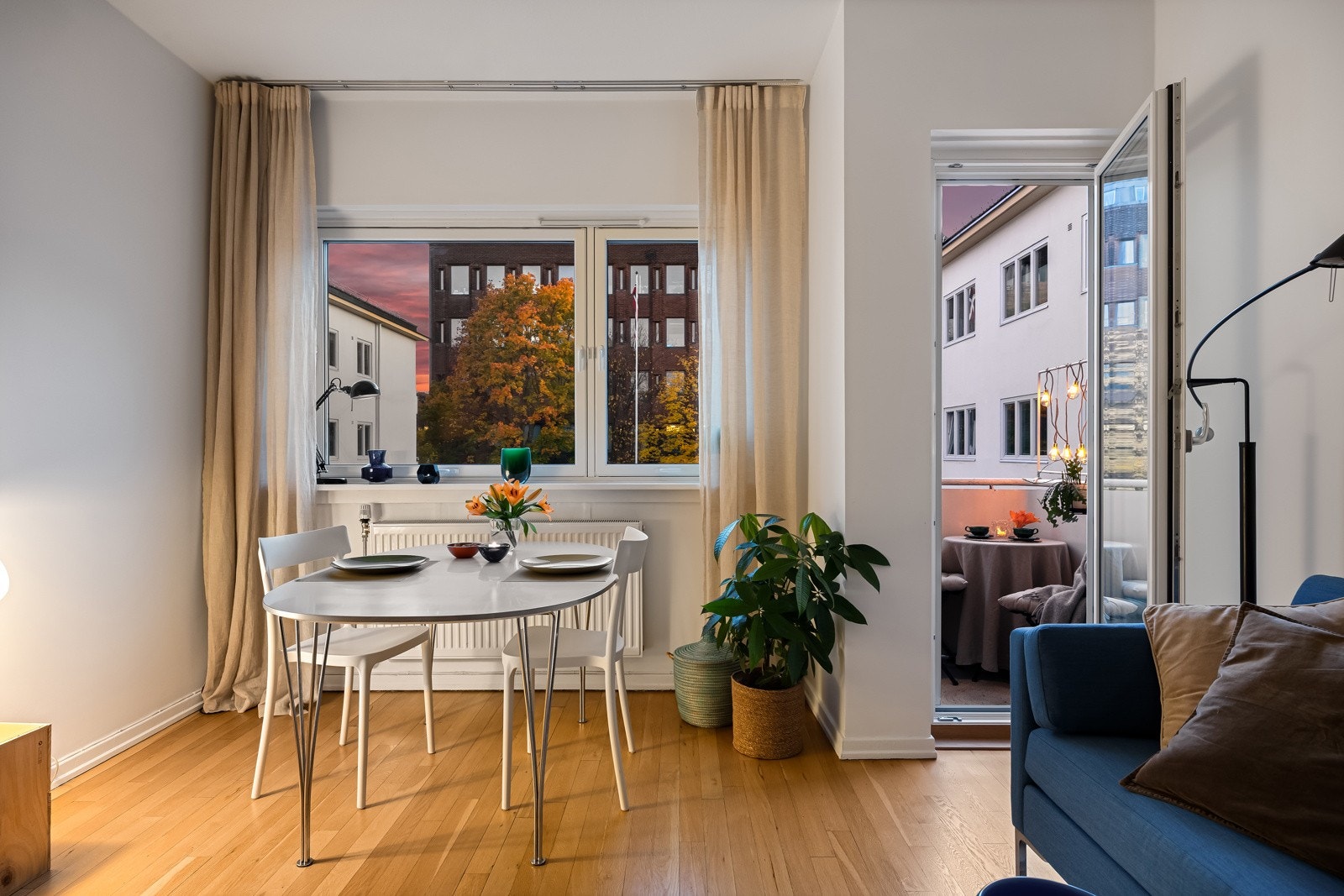 Leiligheten oppleves svært lun, spesielt på kveldstid Galleribilde