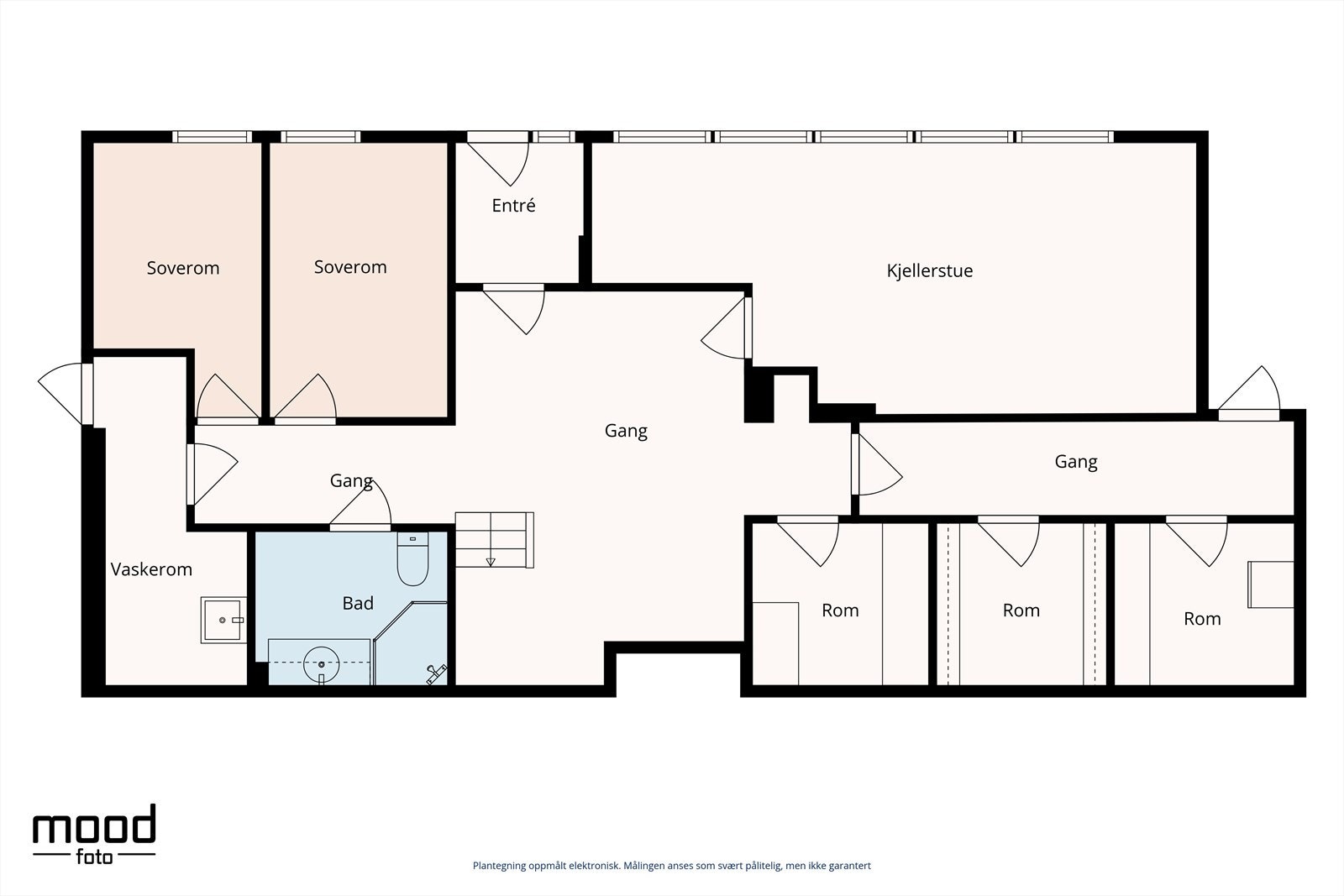 Plantegning viser boligens underetasje Galleribilde