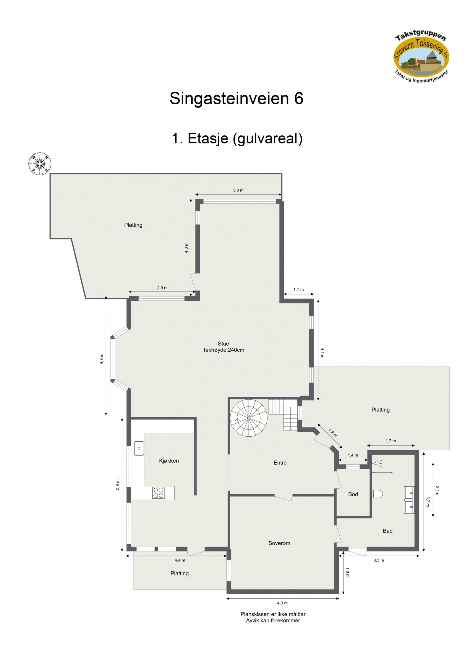 Plantegning - 1.etasje Galleribilde