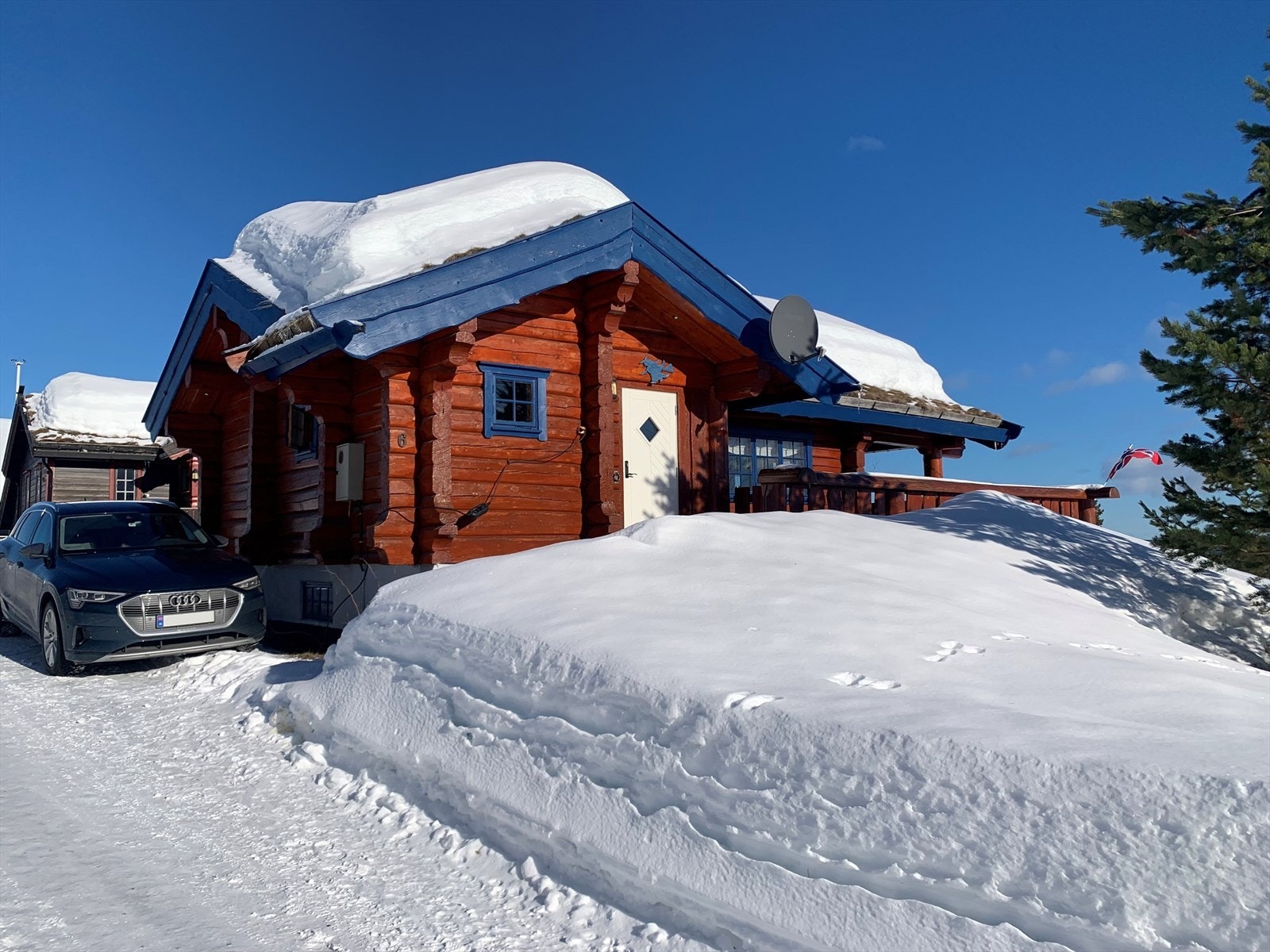 Privat vinterbilde fra adkomsten. Blefjell er kjent for å ha ''snøgaranti''. Galleribilde