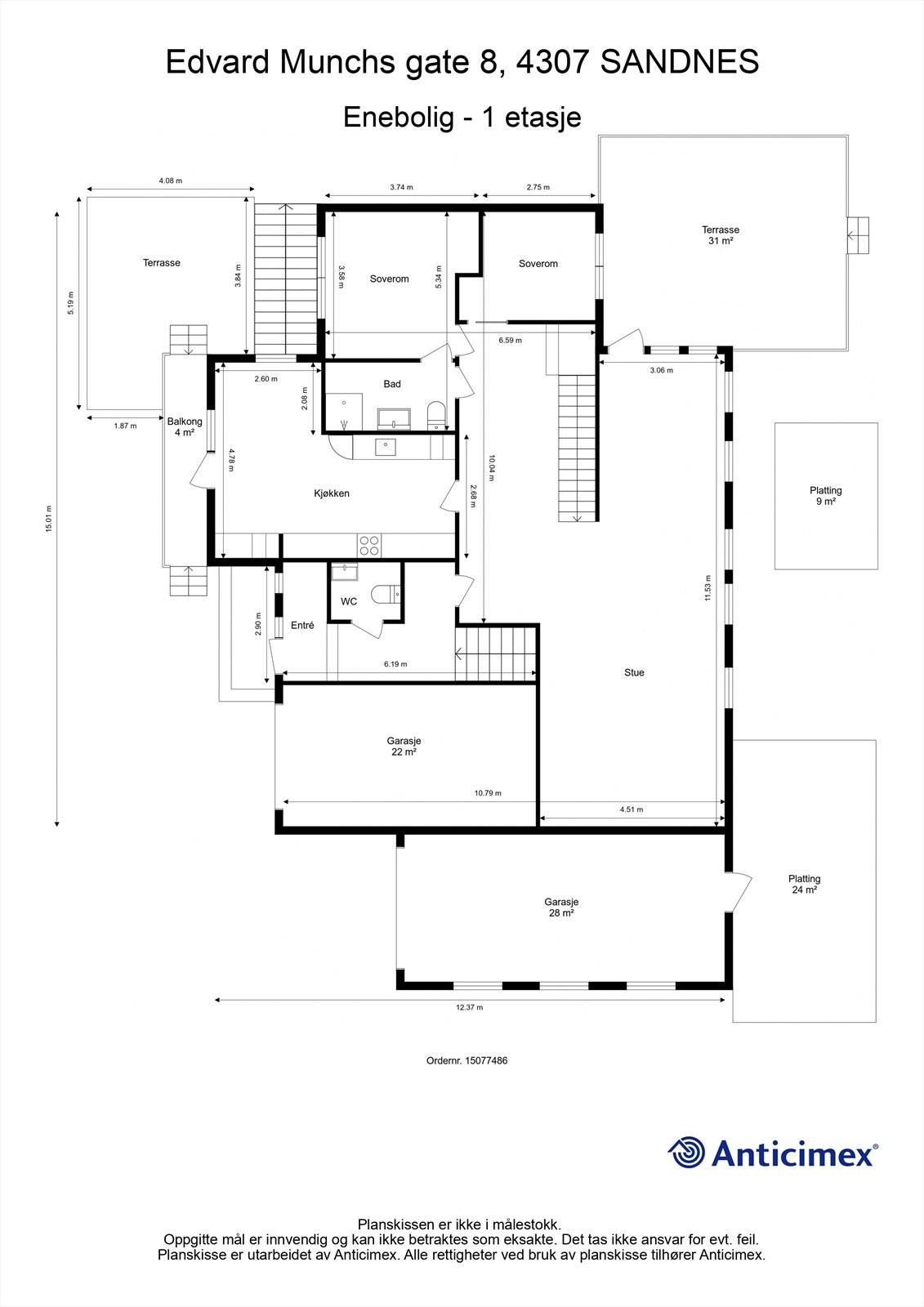 Plantegning 1 etasje. Galleribilde