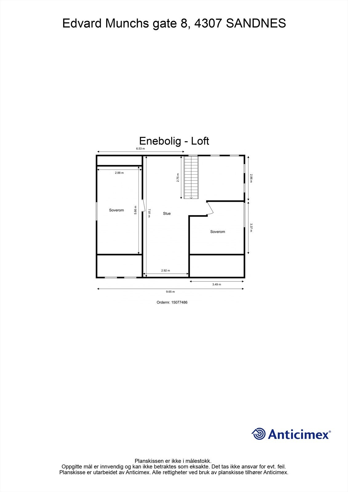 Plantegning loft. Galleribilde