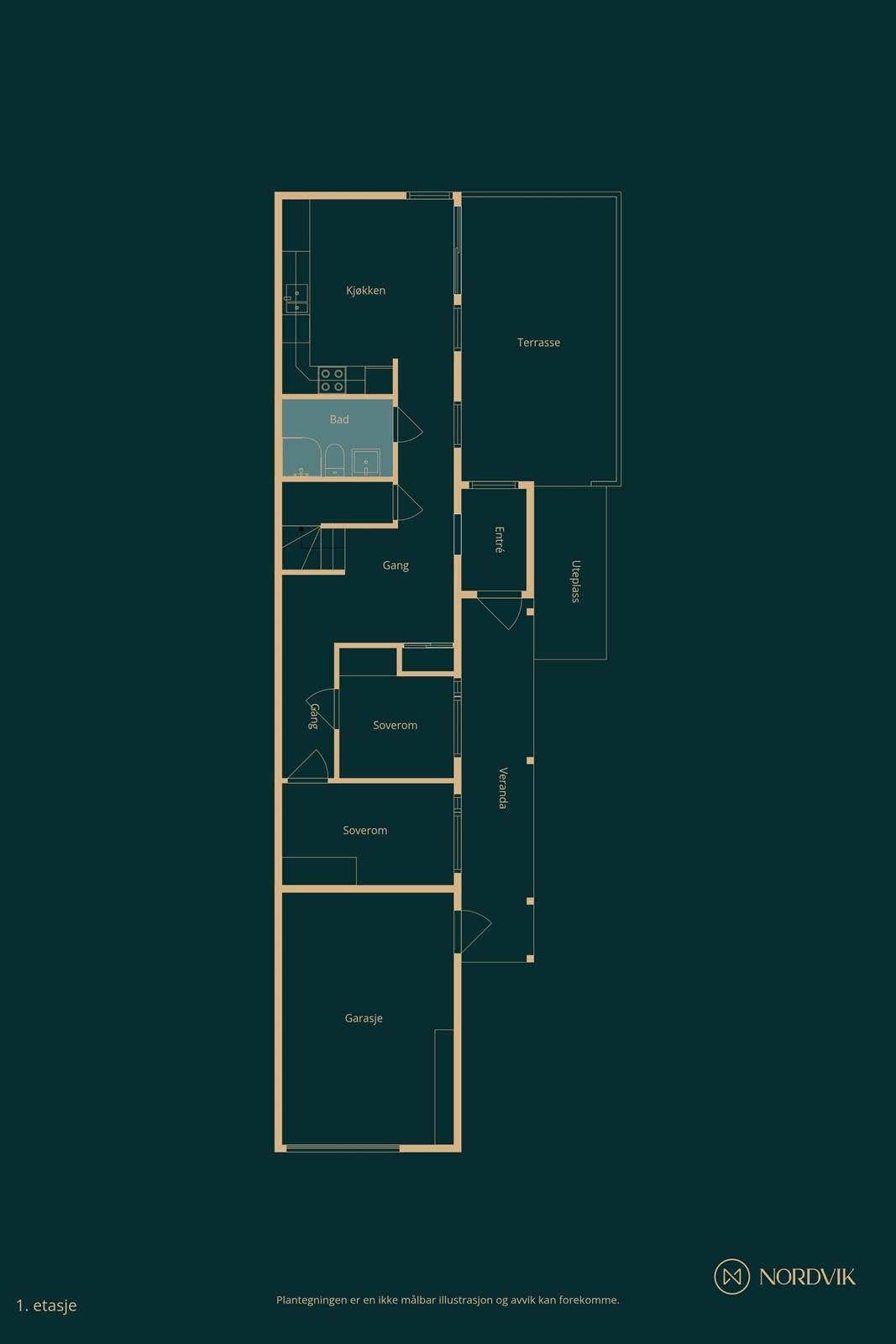 Plantegning 1. etasje Galleribilde