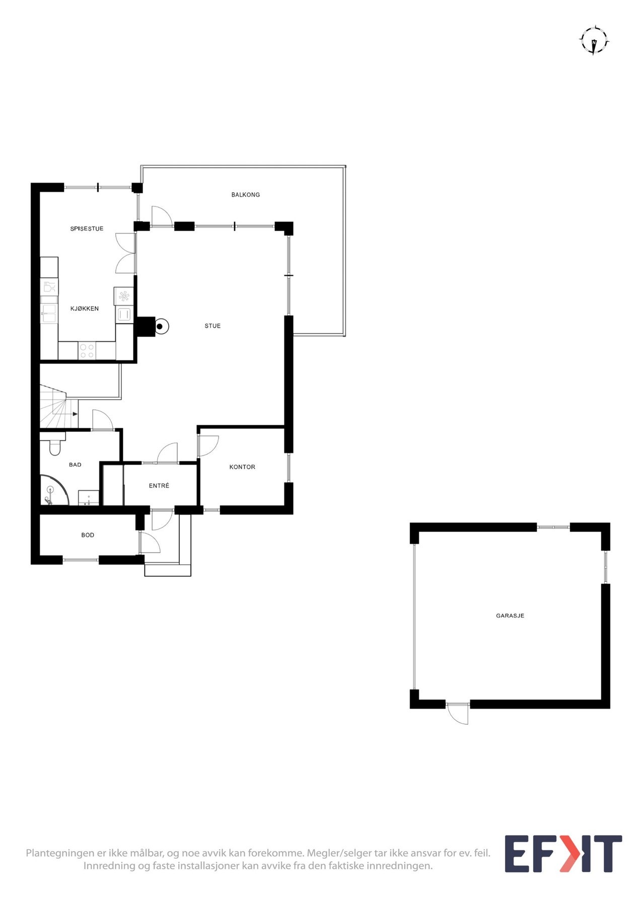 2D Plantegning - 1.etasje. Galleribilde