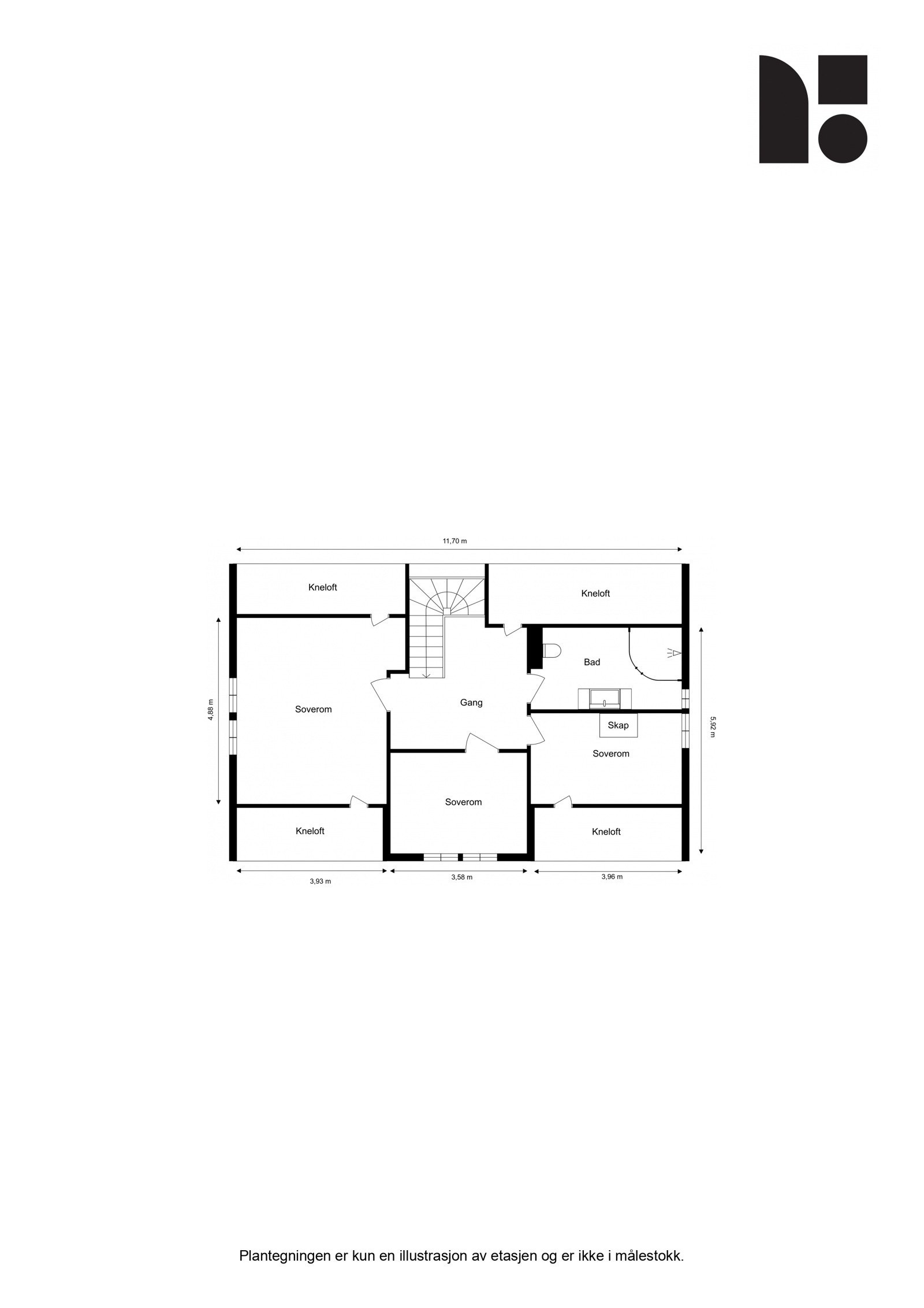 Plantegning loftsplan Galleribilde