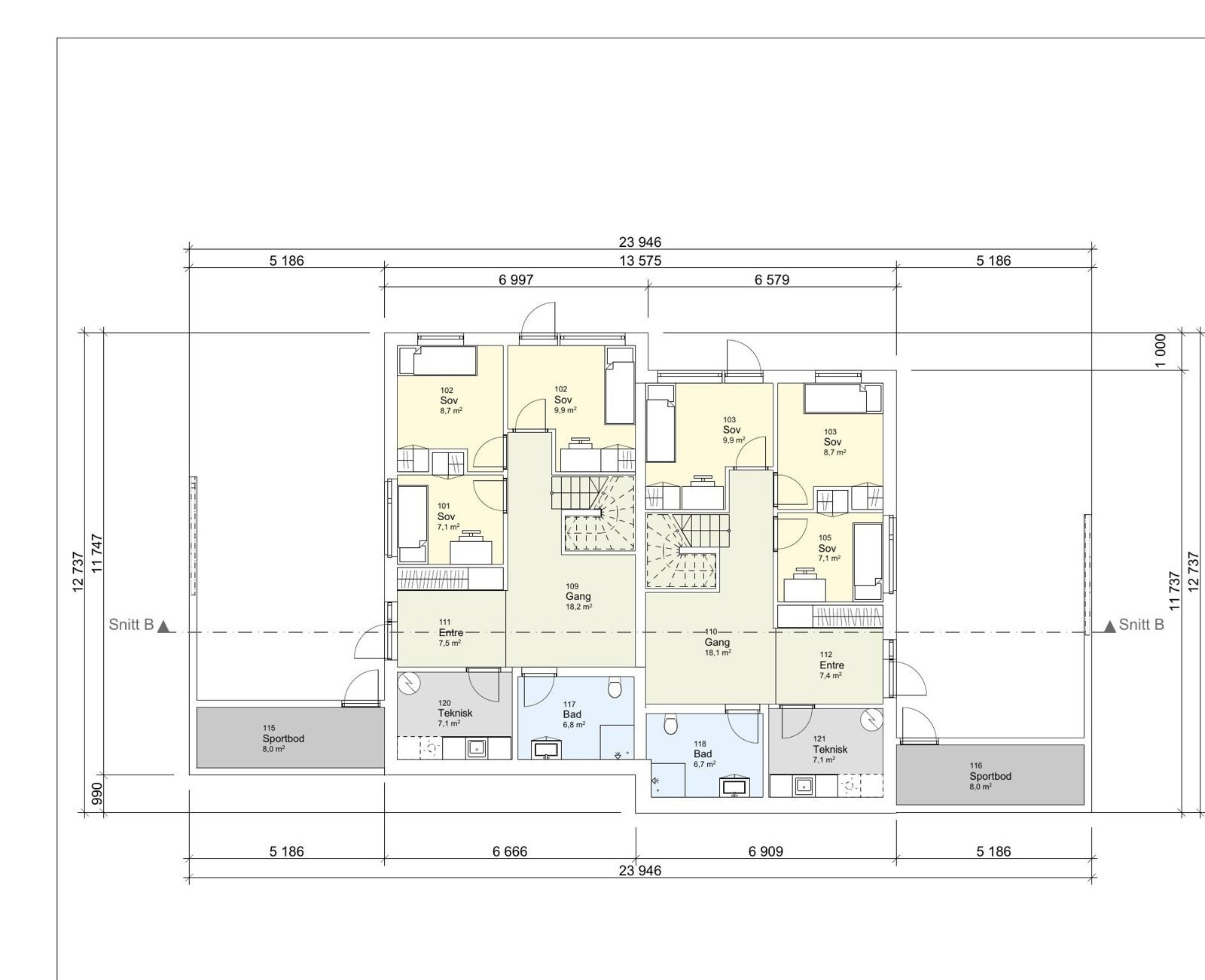 Plantegning 1. etasje Galleribilde