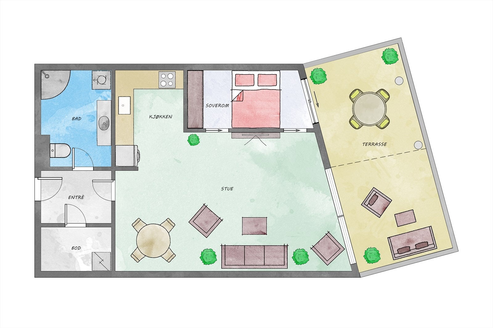 Plantegning 1.etg. Galleribilde