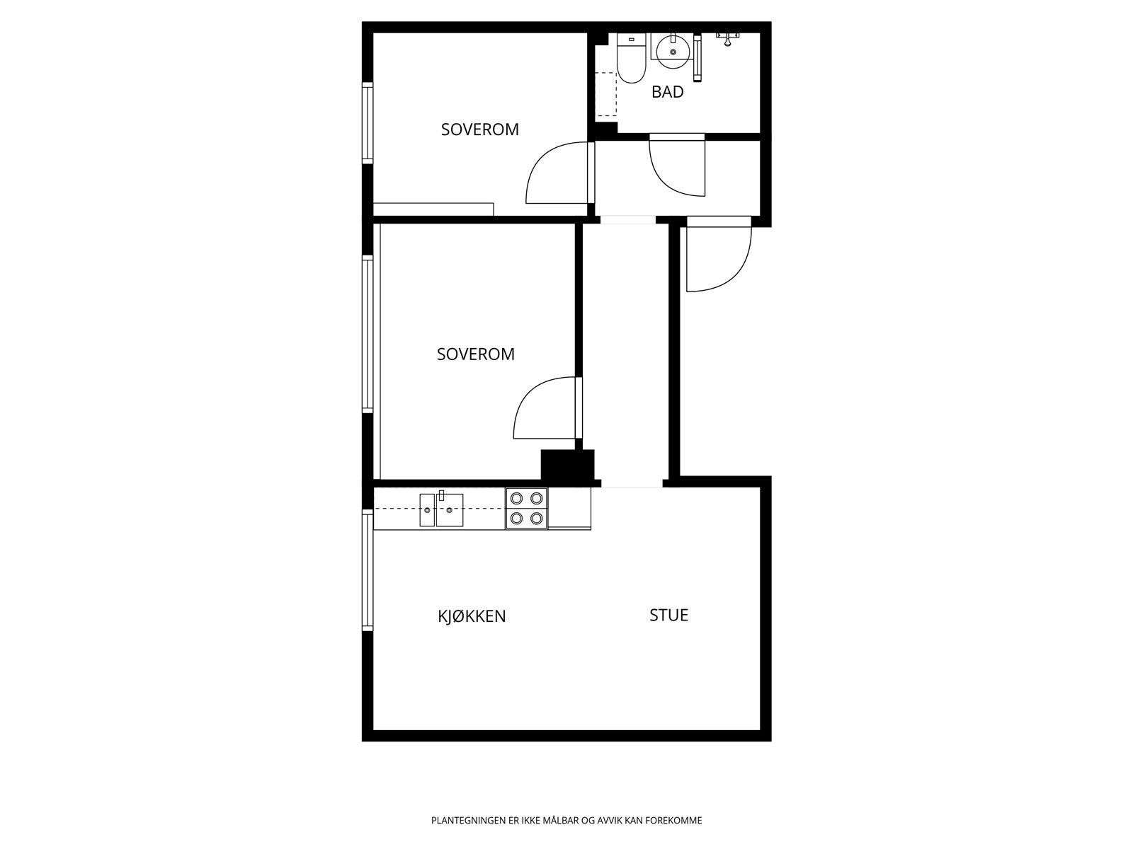 Leiligheten fremstår med en god og funksjonell planløsning. Galleribilde