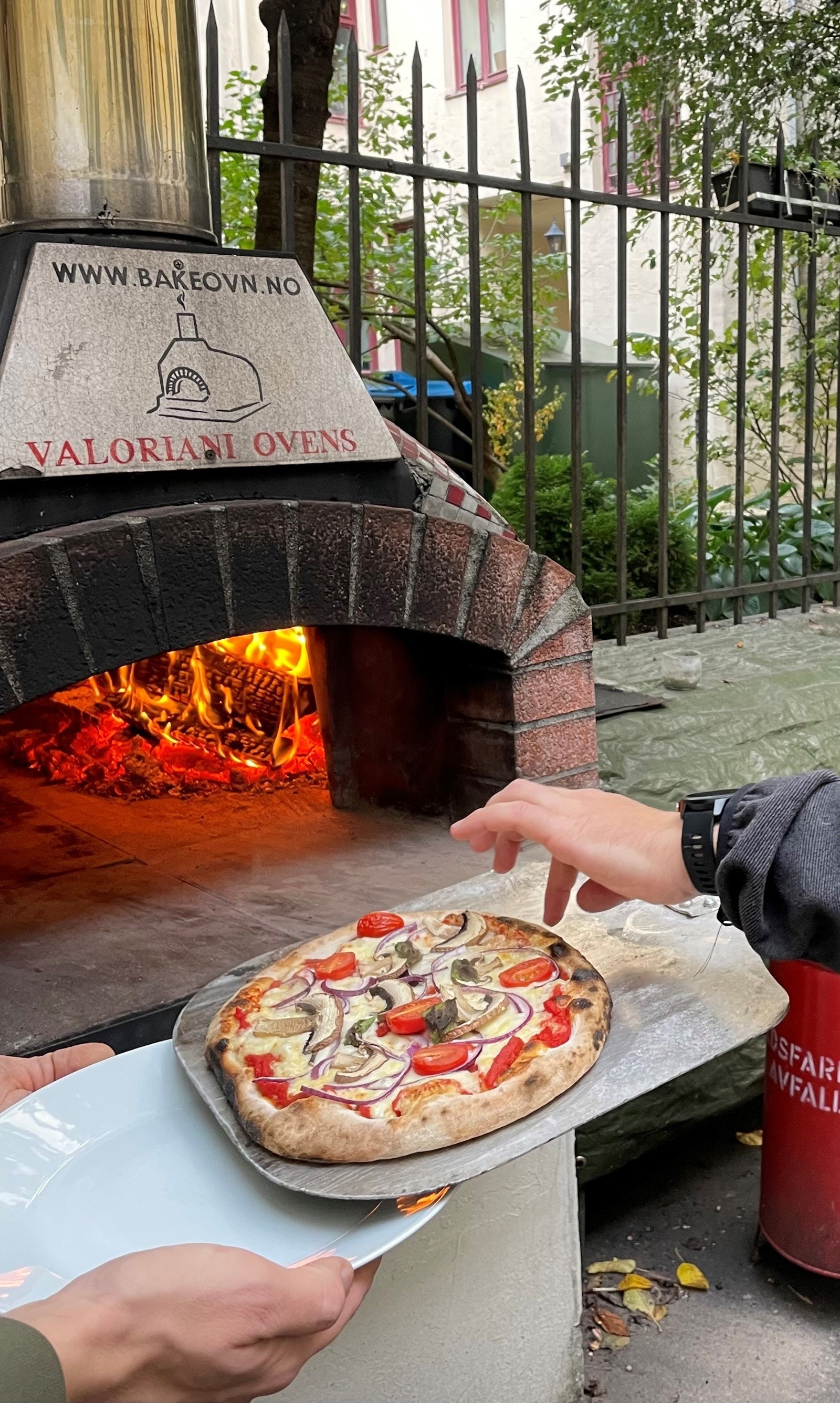 Her er det også en vedfyrt pizzaovn. Galleribilde