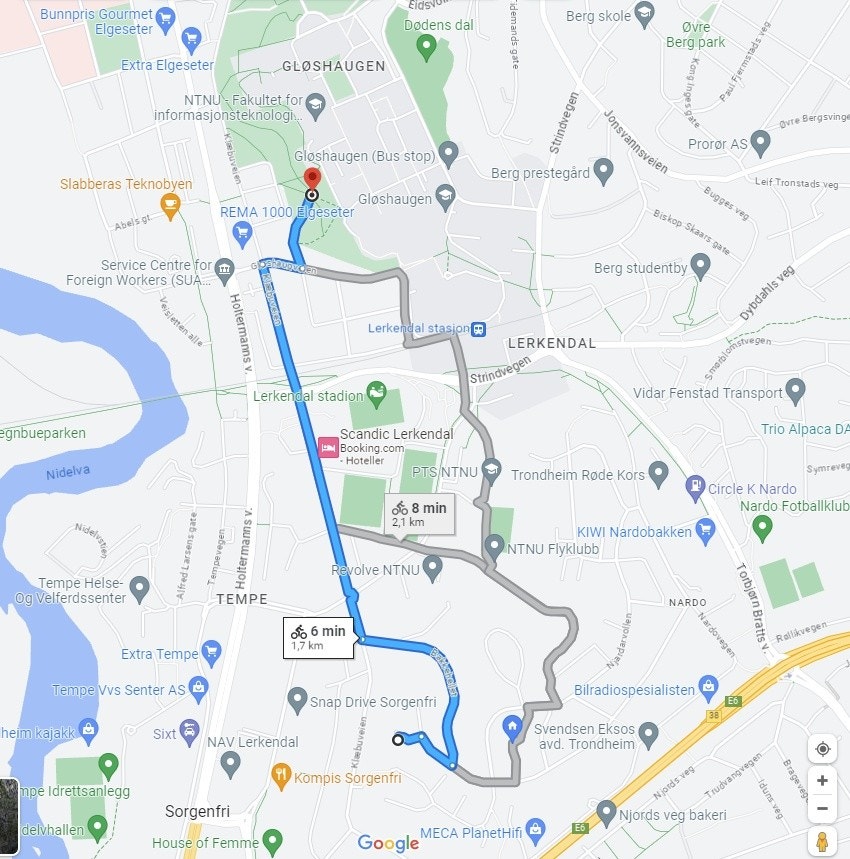 Kort vei til NTNU på Gløshaugen Galleribilde