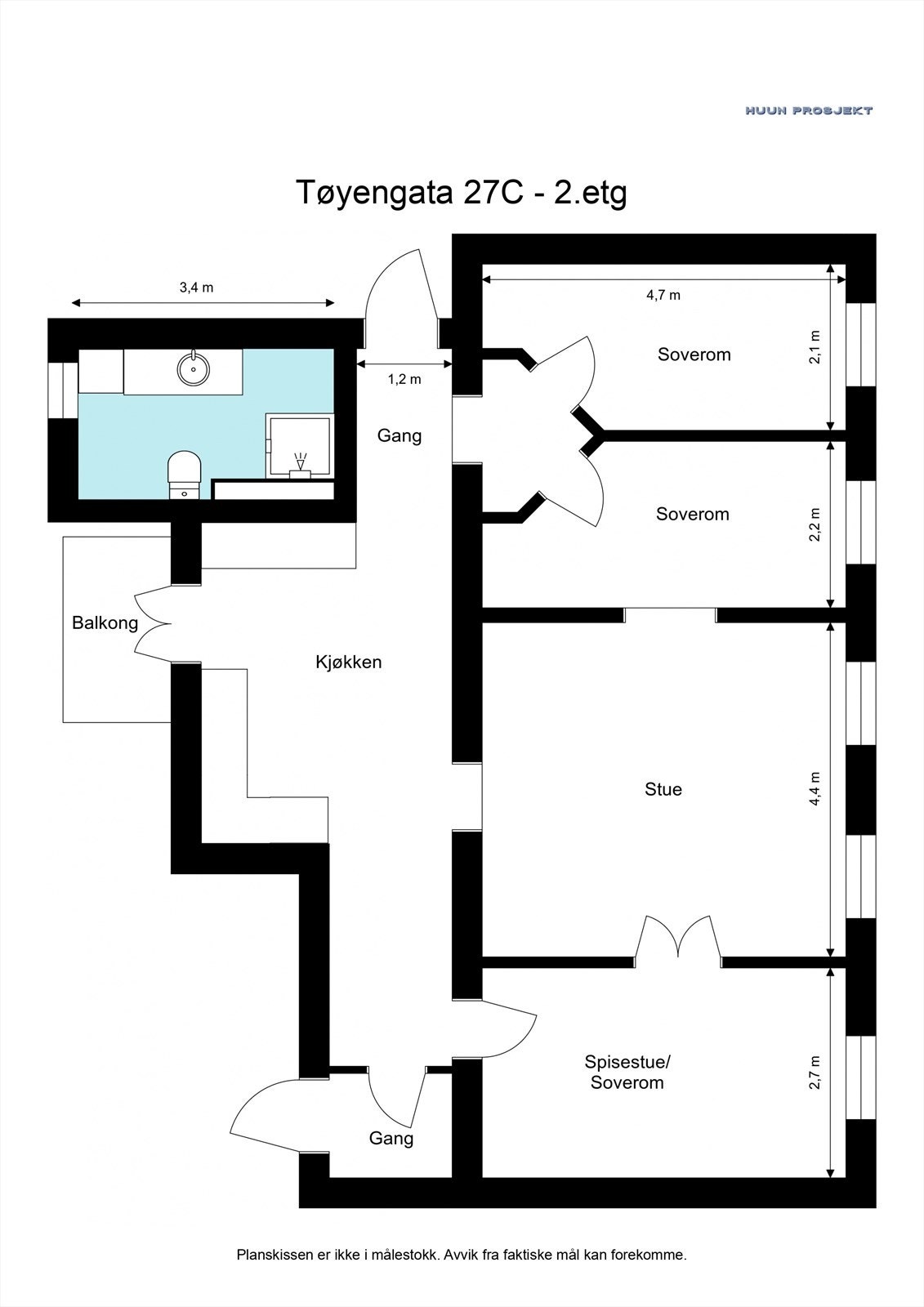 Boligen disponerer 2 boder. En på loft med gulvareal på 3,5 kvm (skråtak) og en i kjeller med gulvareal på 5 kvm (1,7m takhøyde) Galleribilde