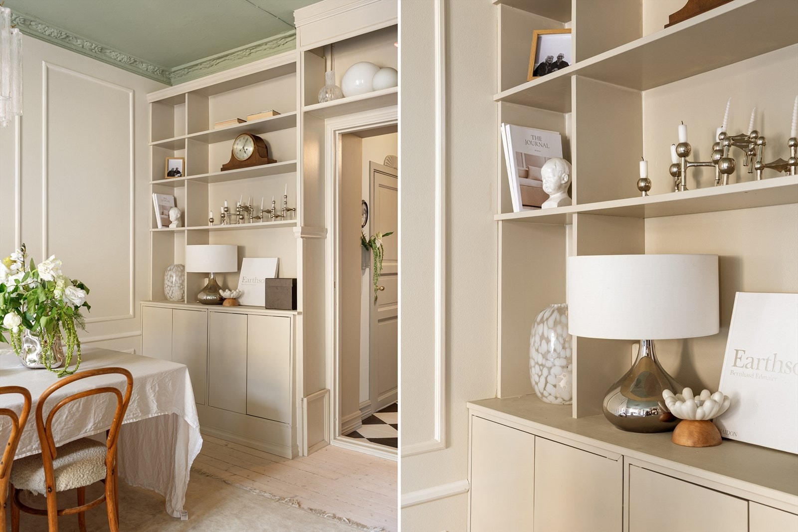 Her er det også plassbygget bokhylle med skap under Galleribilde