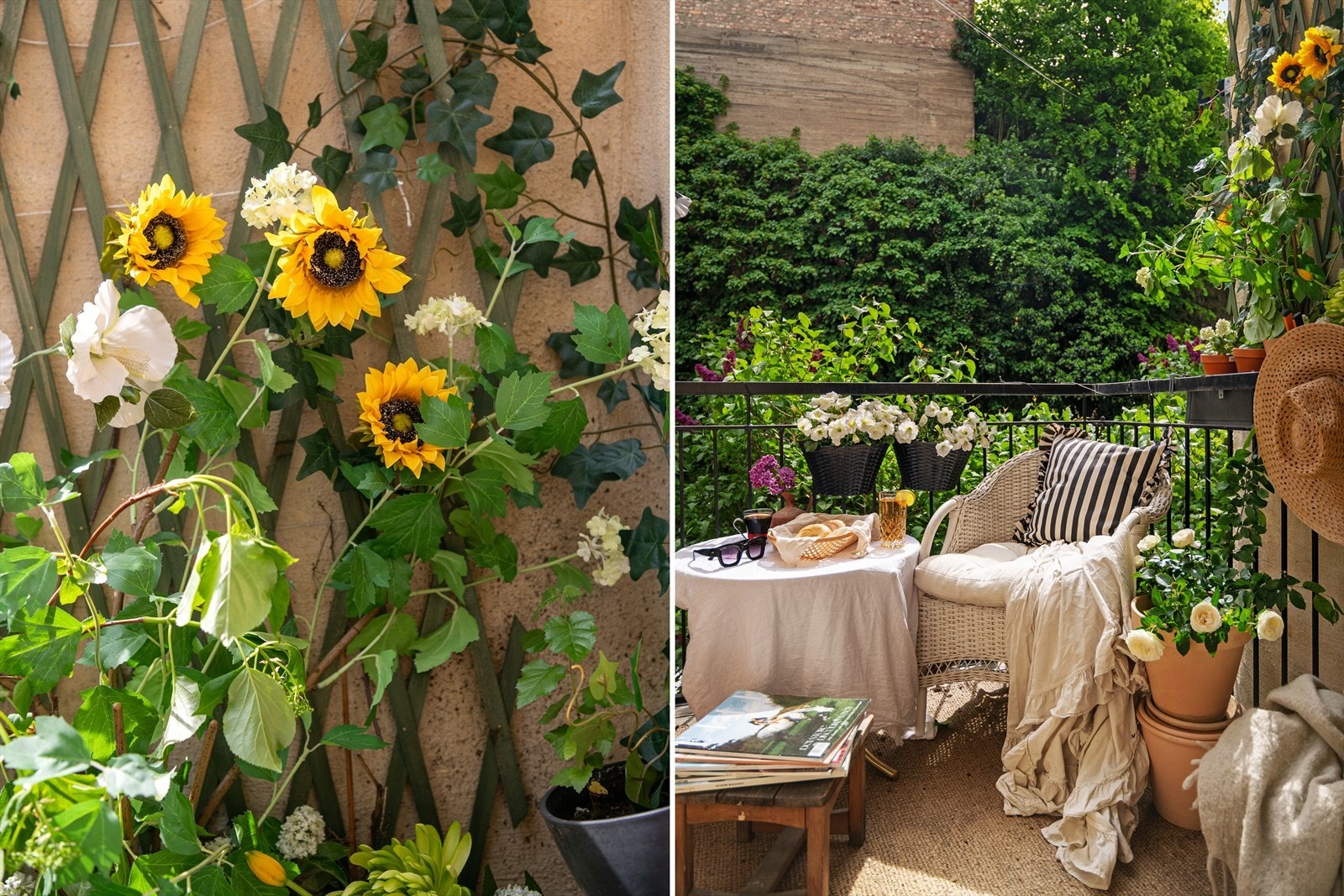 På balkongen er sol fra ca. 1200 til ca 1500 midt på sommeren Galleribilde