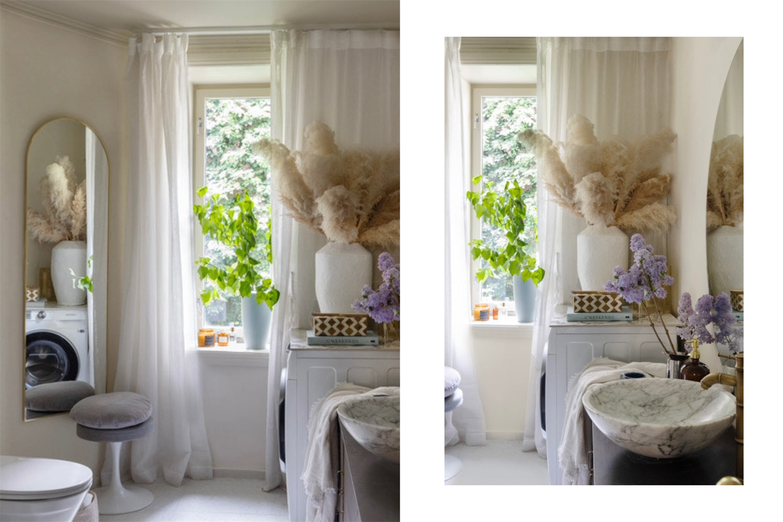 Opplegg til vaskemaskin på bad Galleribilde