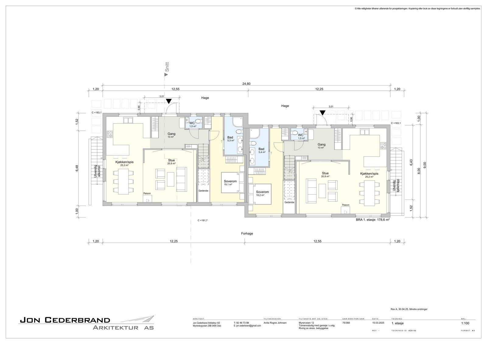 Tegninger rammetillatelse - 1. etasje Galleribilde